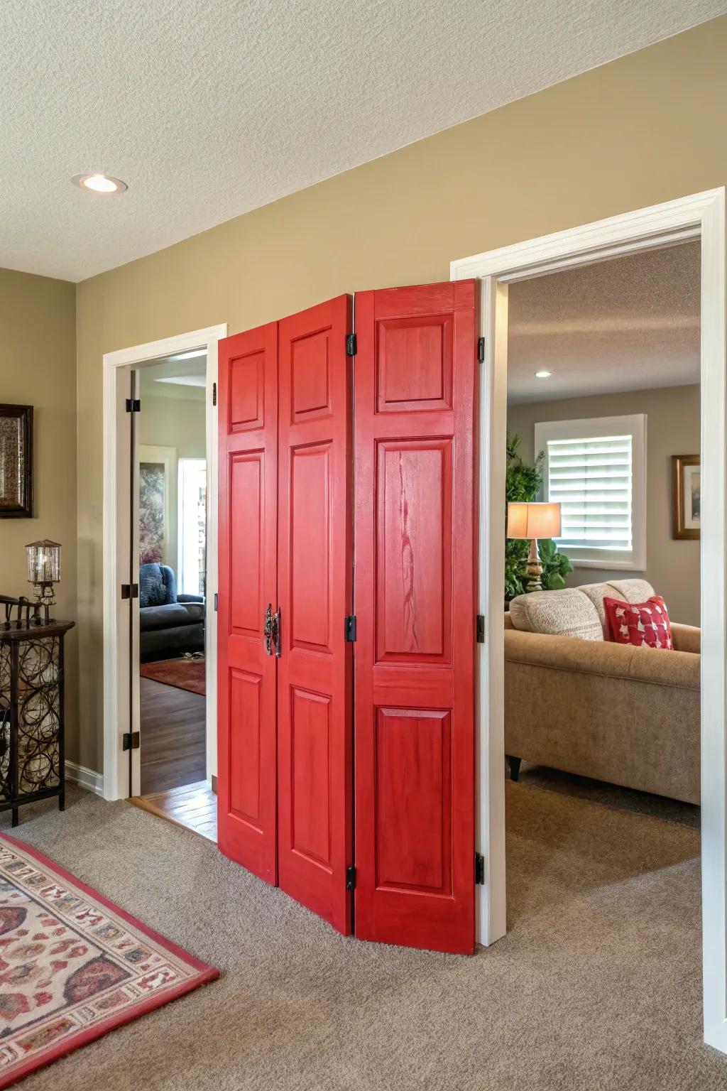 Introduce a vibrant splash of color with saloon doors.