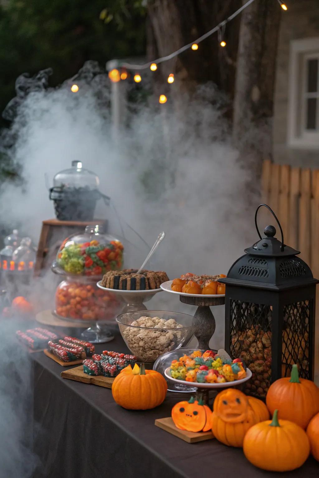 A haze of enigma envelops the sweets table.