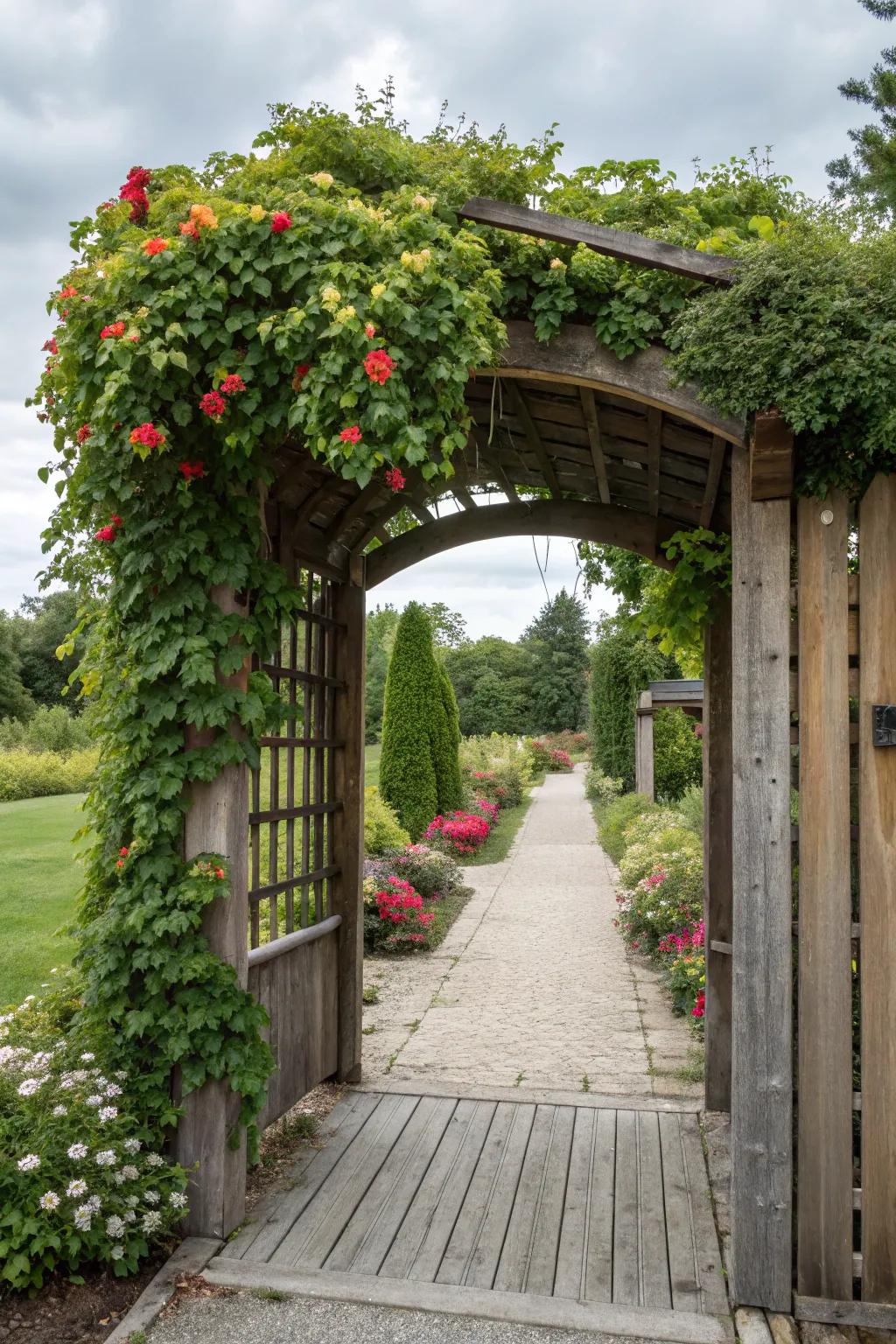 Provoke interest with a secret garden portal.