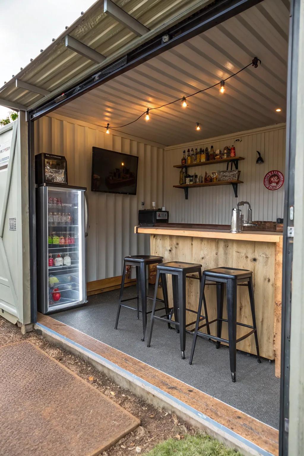 An elegant beverage area perfectly designed for entertaining guests.