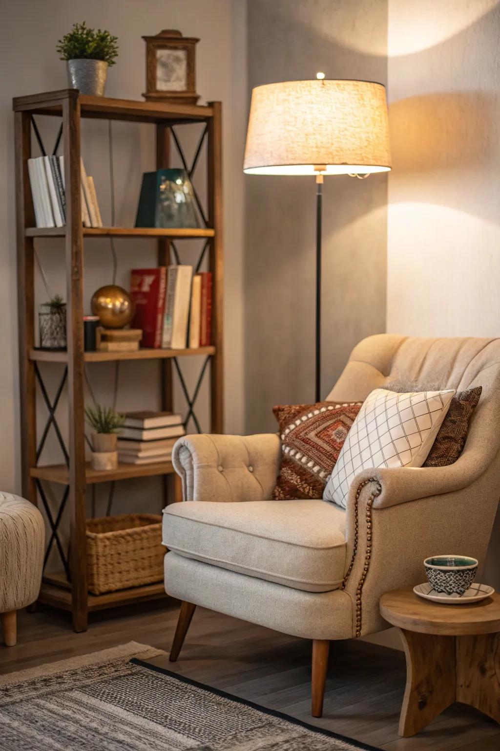 A cozy nook ideal for literary getaways.