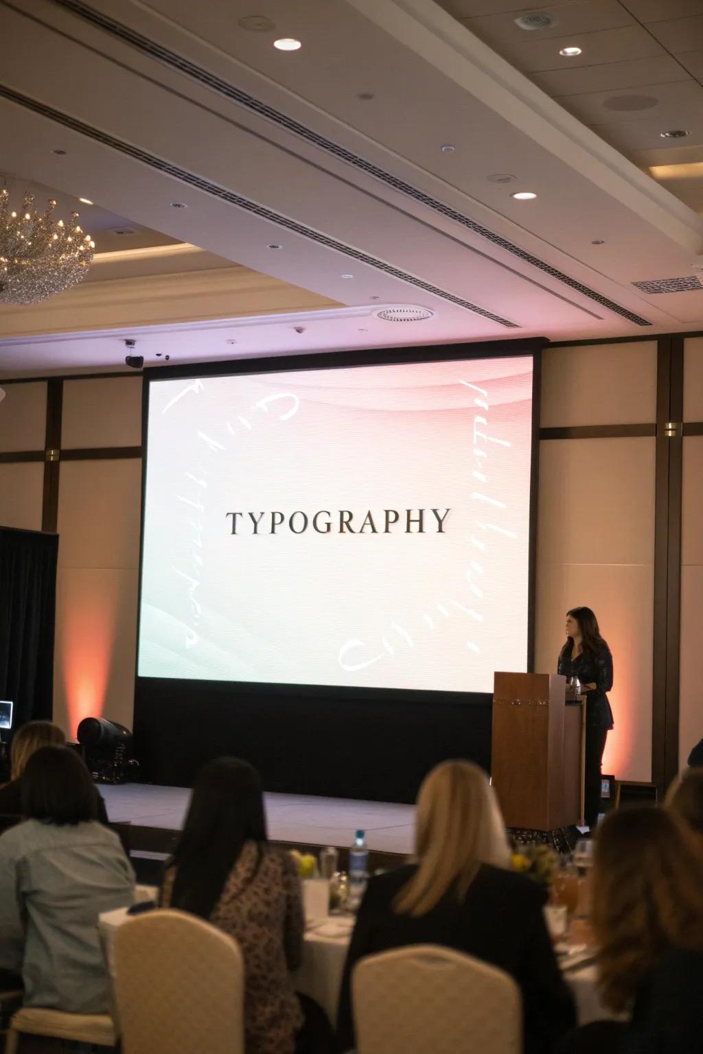 Slides displaying a fusion of simple and fashionable typography.