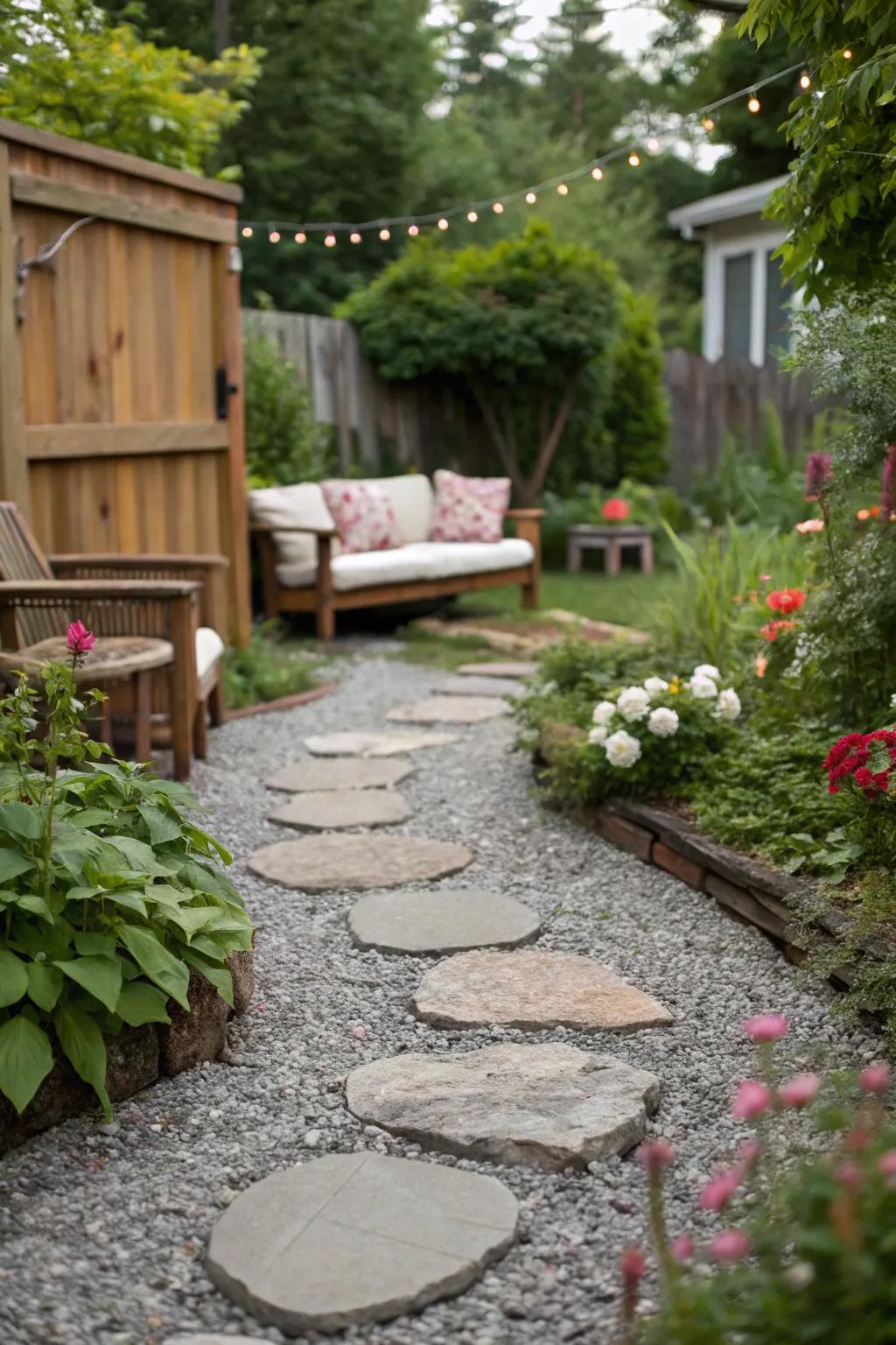 A picturesque pathway brings essence and composition to the area.
