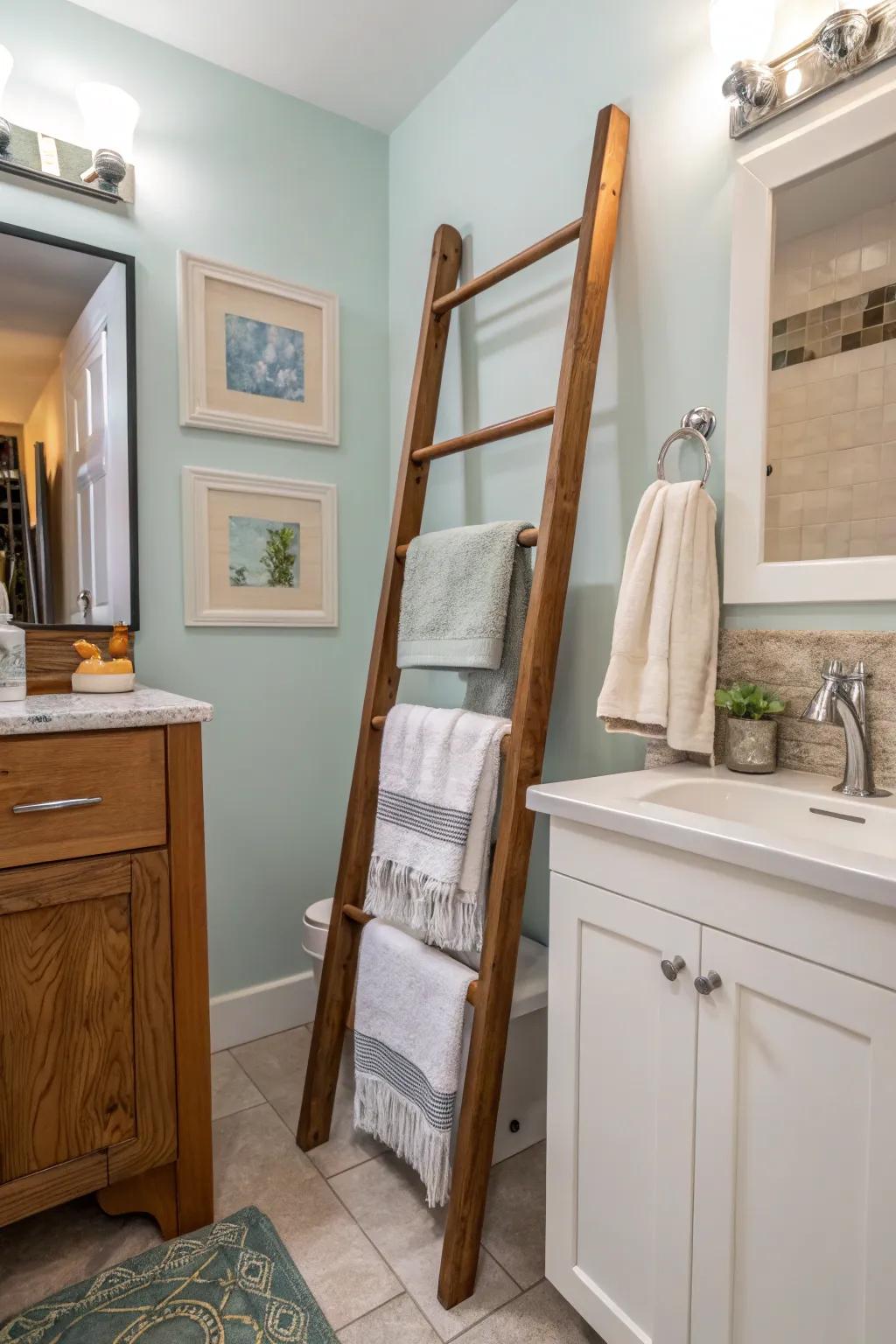 Combine style and space-efficiency with ladder racks.