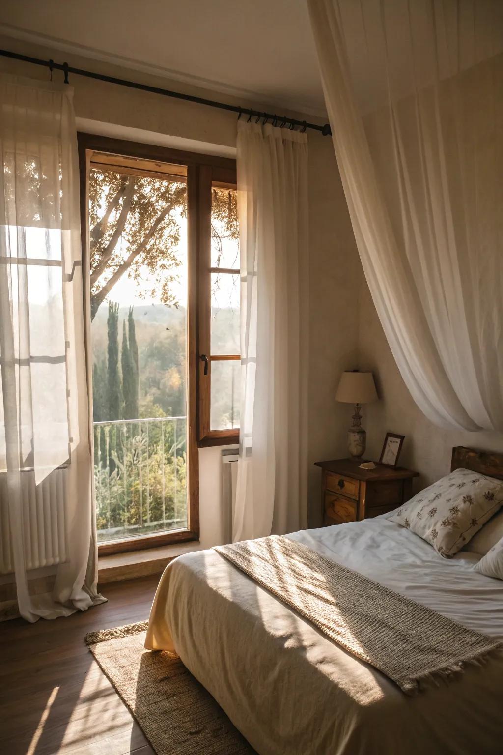 Natural light coupled with light color schemes enhances the sensation of increased room dimensions.