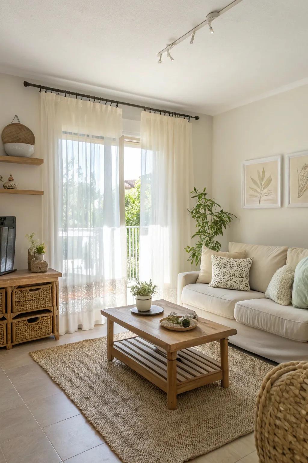 Pale tones contribute to enlarging restricted areas.