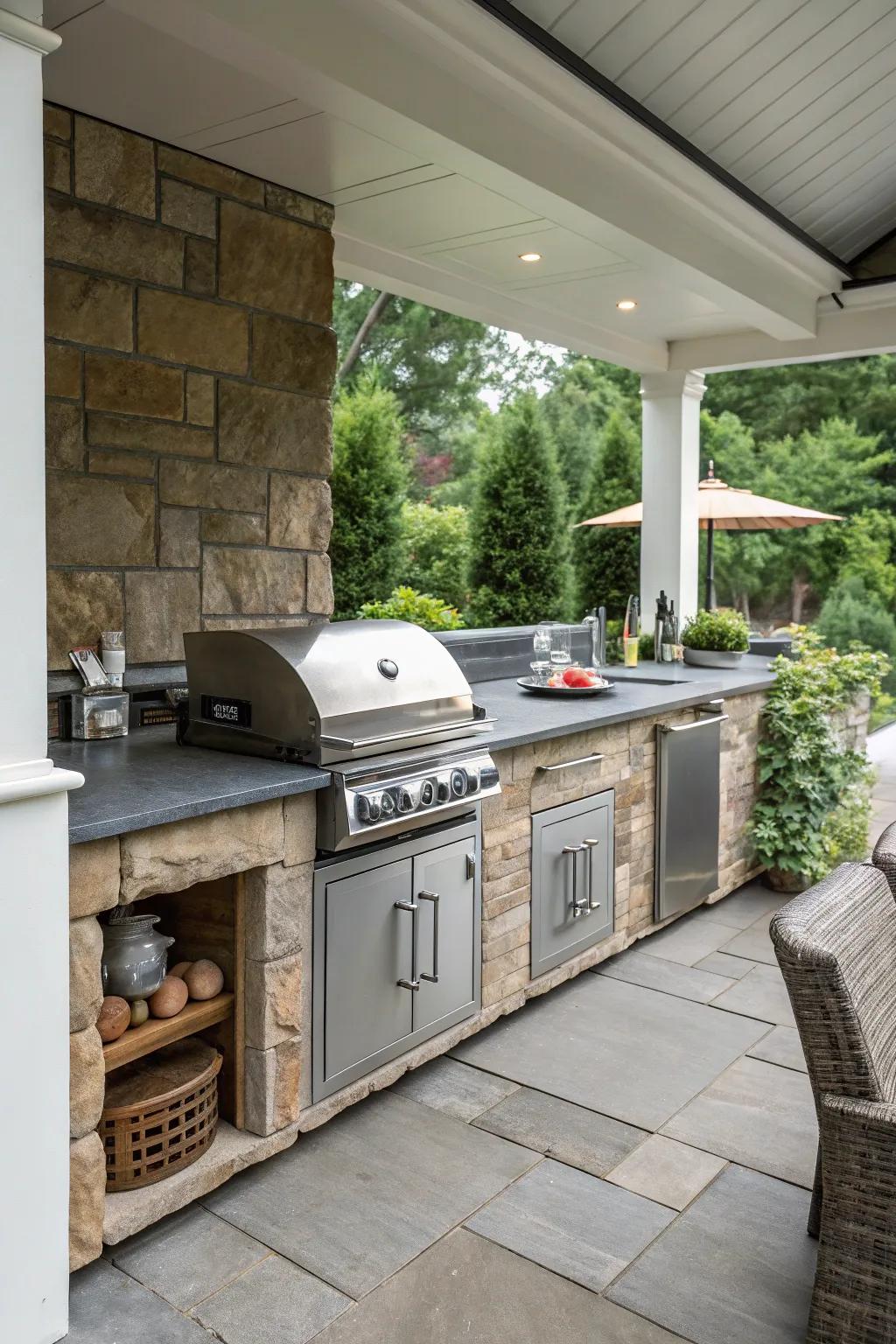 Inherent stone surfaces introduce a dash of sophistication.