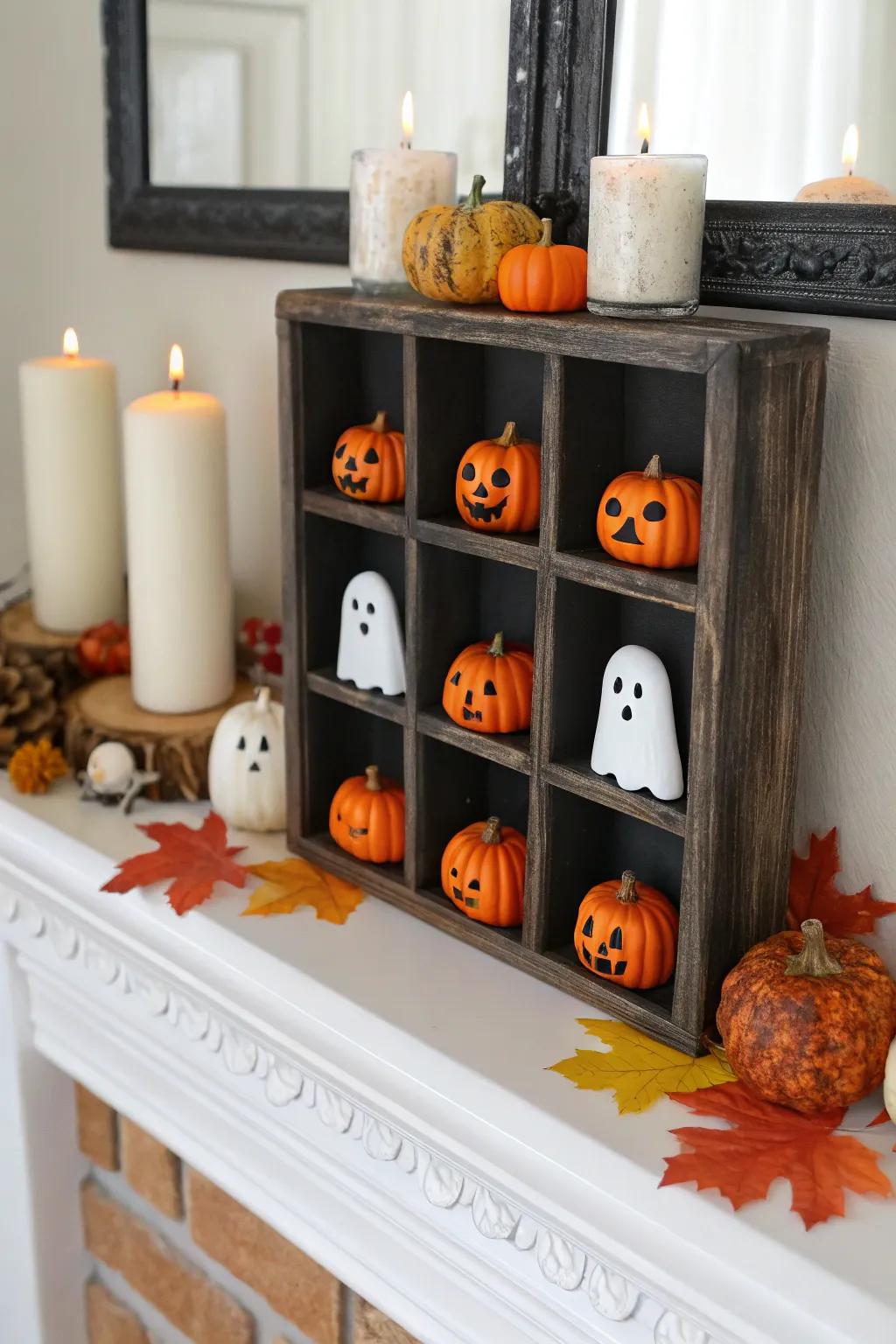 Using a festive shadow box, bring seasonal cheer into your house.