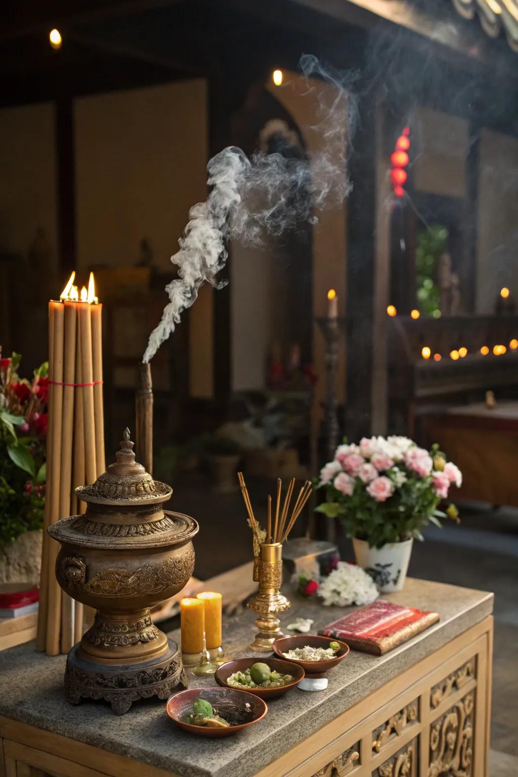 Elevate your ambiance through the purifying aroma of incense.