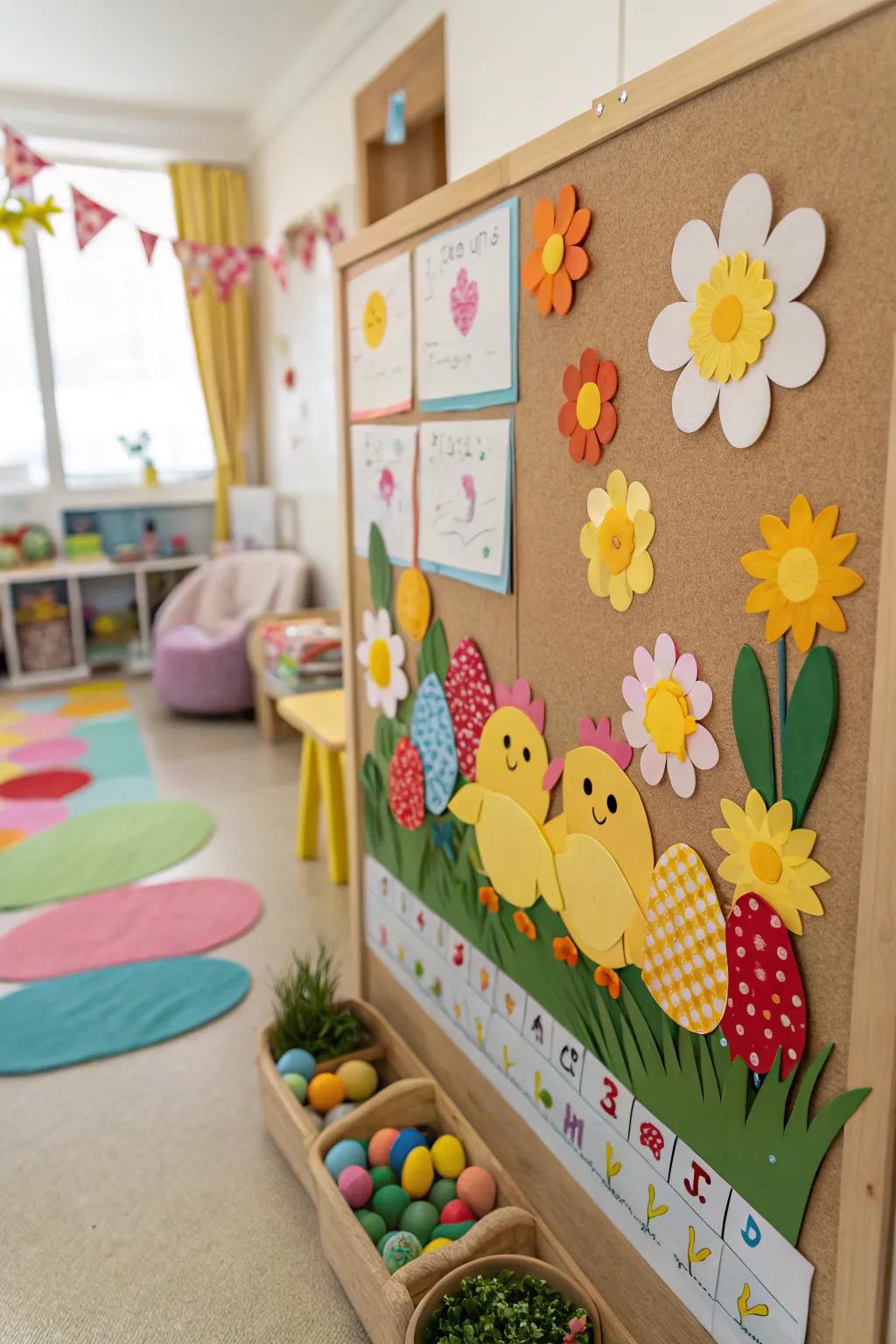 Playful chicks subtly appearing enhance the allure of your board.
