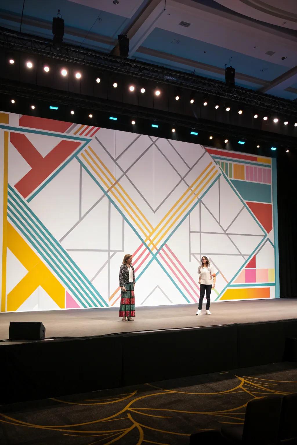 A scene setter transforming the stage into an expressive piece of art.