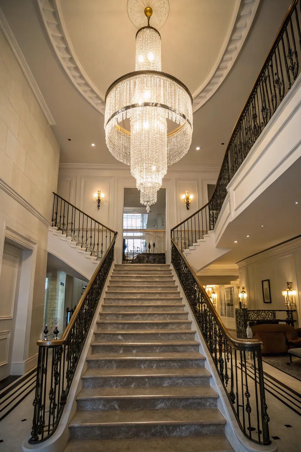 Make your stairway pop with some striking lighting.