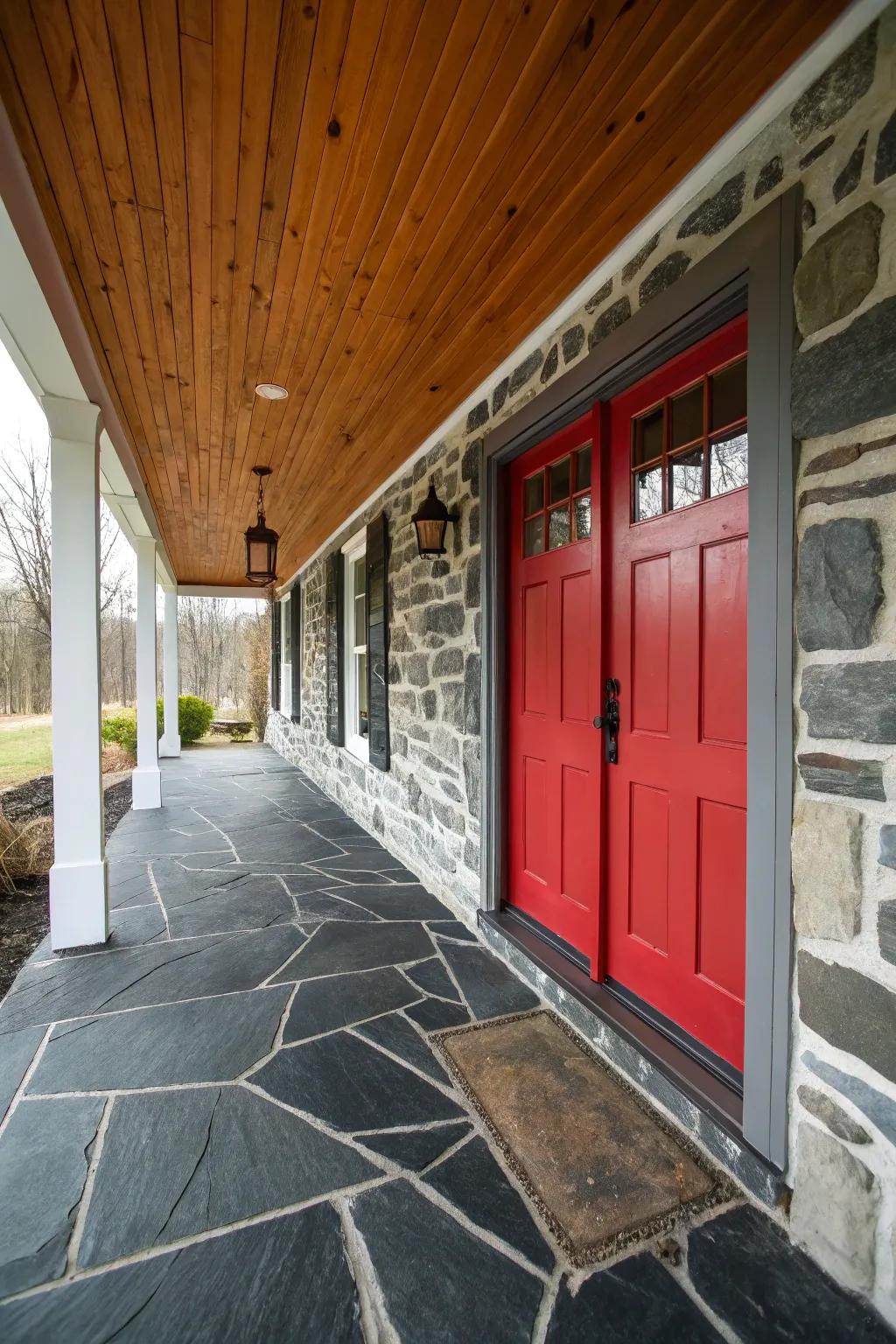 Deep stone groundwork presents a polished and functional resolution.