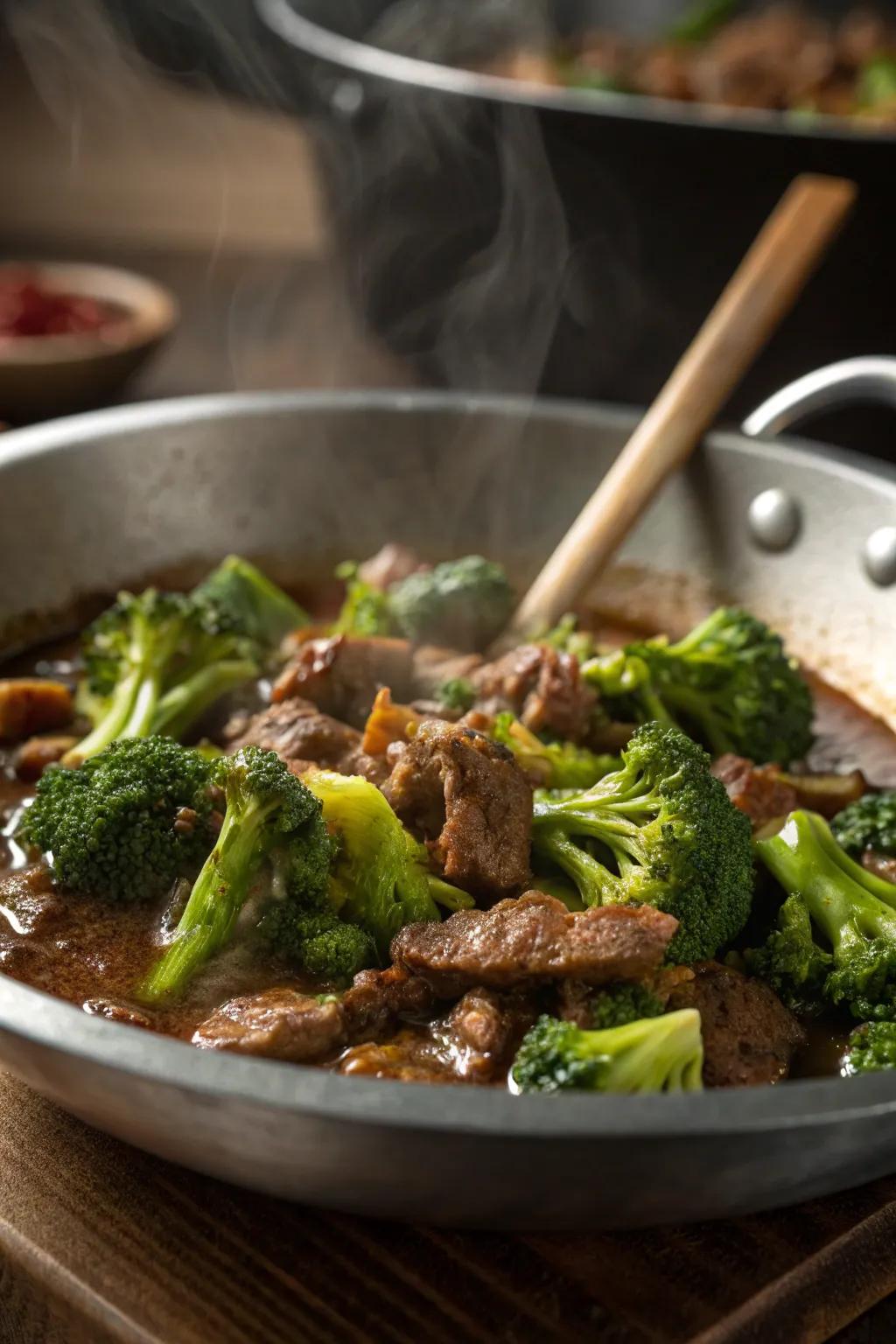 Steak and greens skillet, a wholesome delight.