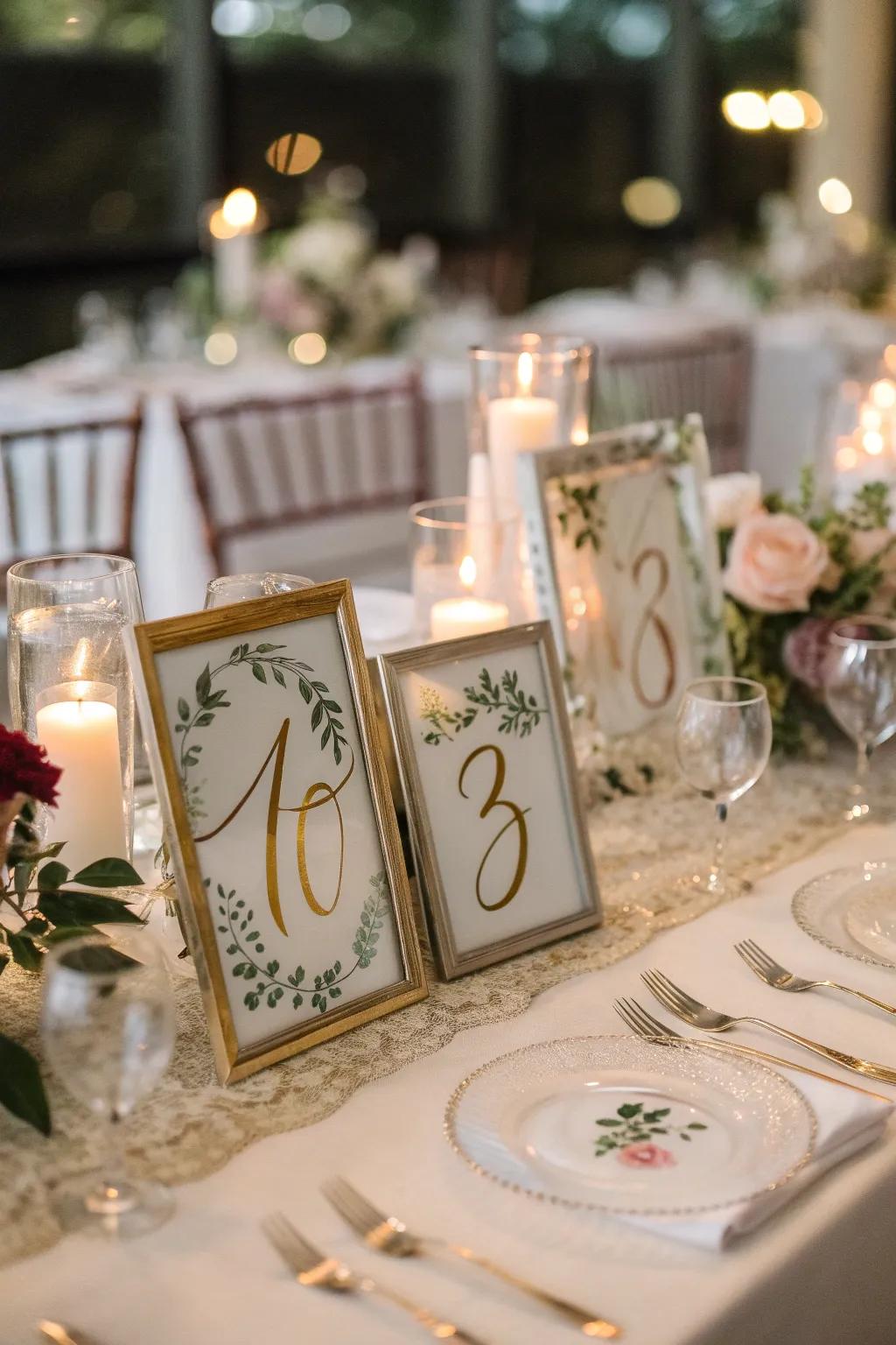 Calligraphic transparent casings introduce an enduring elegance to your tables.