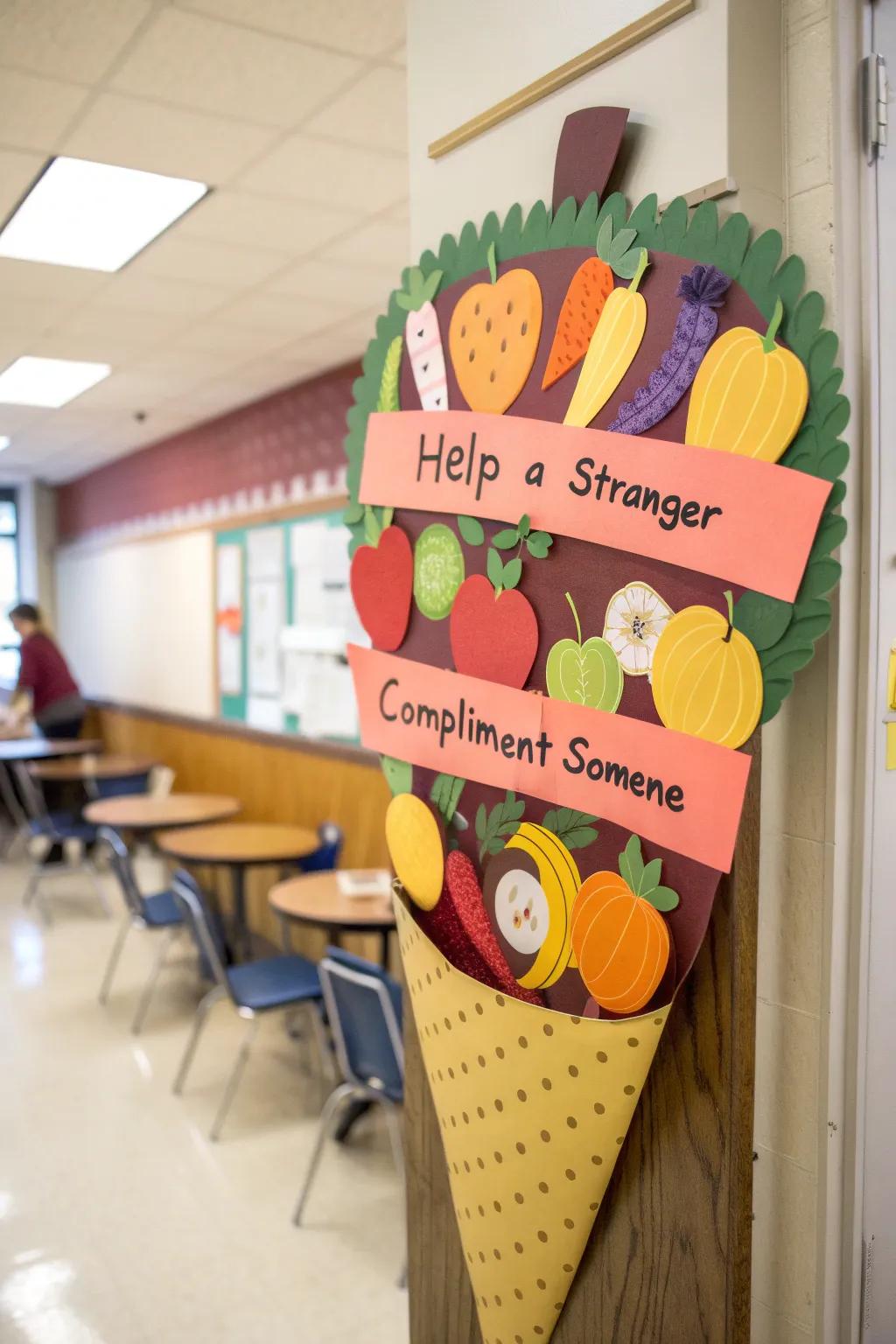 A Horn of Plenty spotlighting students' acts of goodwill.