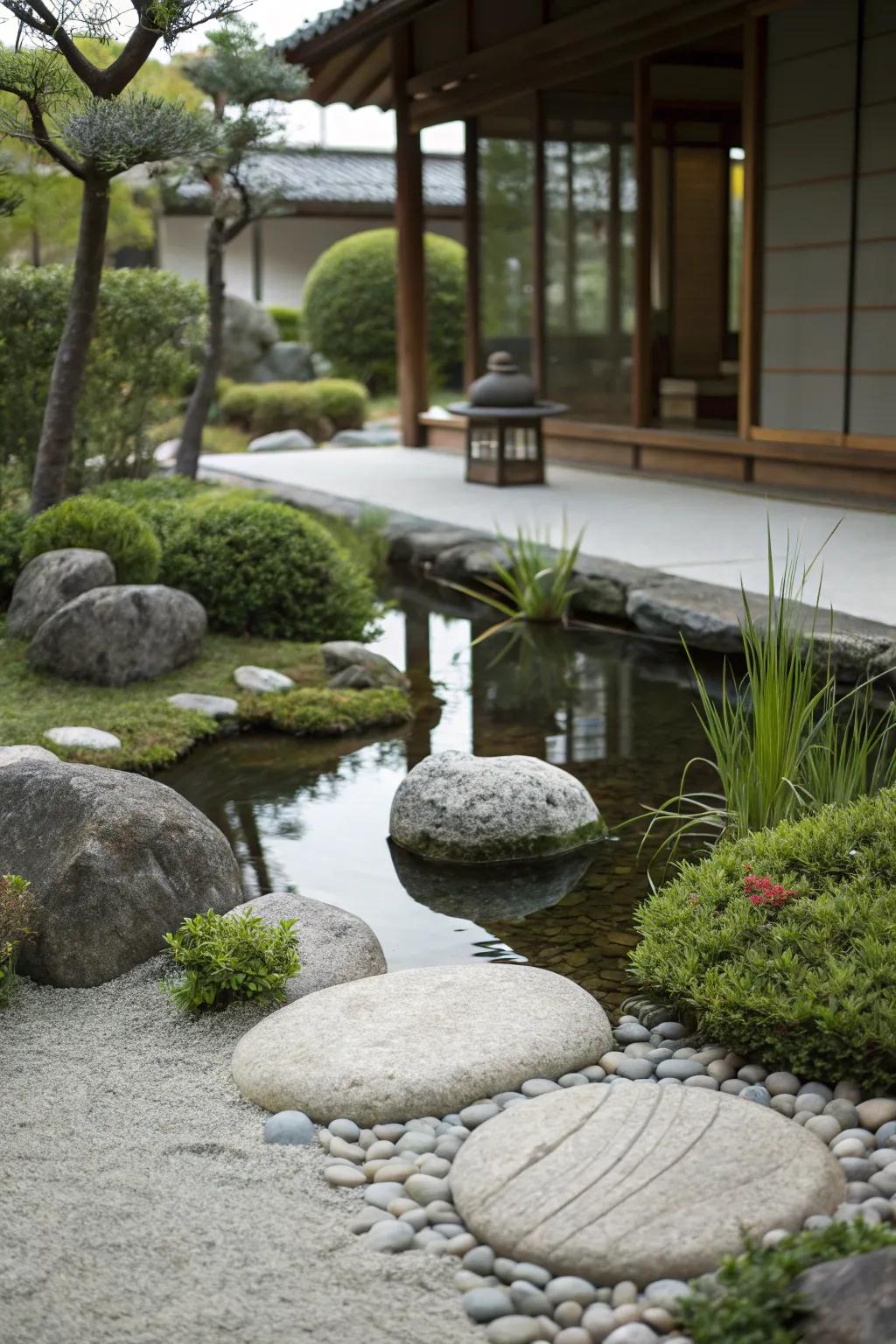 A tranquil Zen garden providing a serene escape.