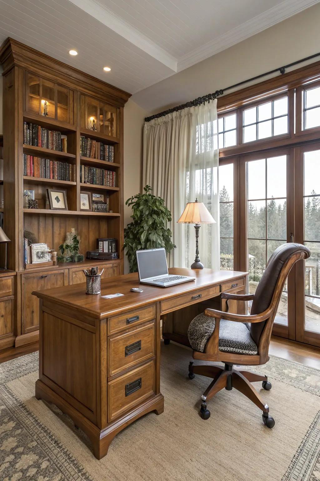 Practical furnishings promote both productivity and design.