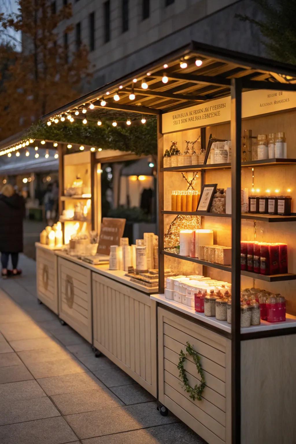 Strategic illumination accentuating items and enhancing ambiance.