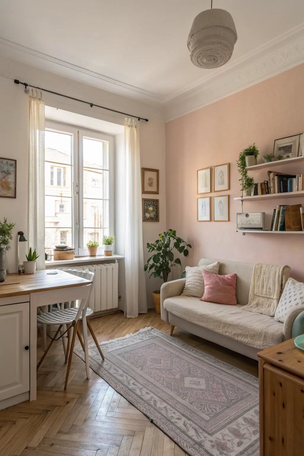 To create a breezy atmosphere, illuminate your area with light shades.