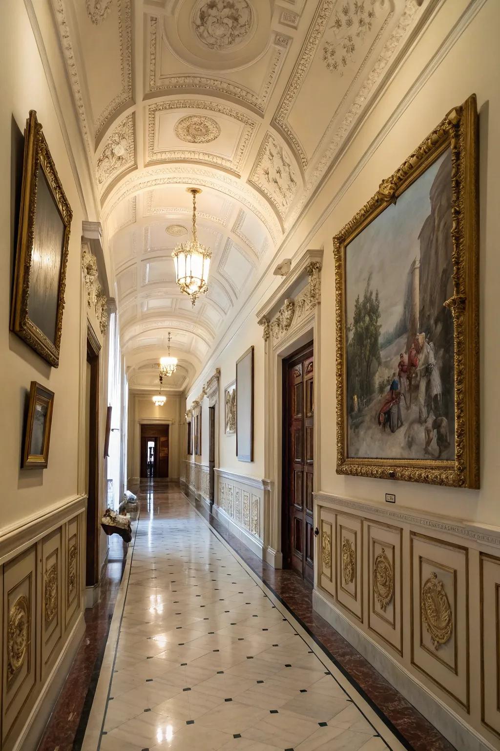 An exquisite vestibule enhanced via paneling.