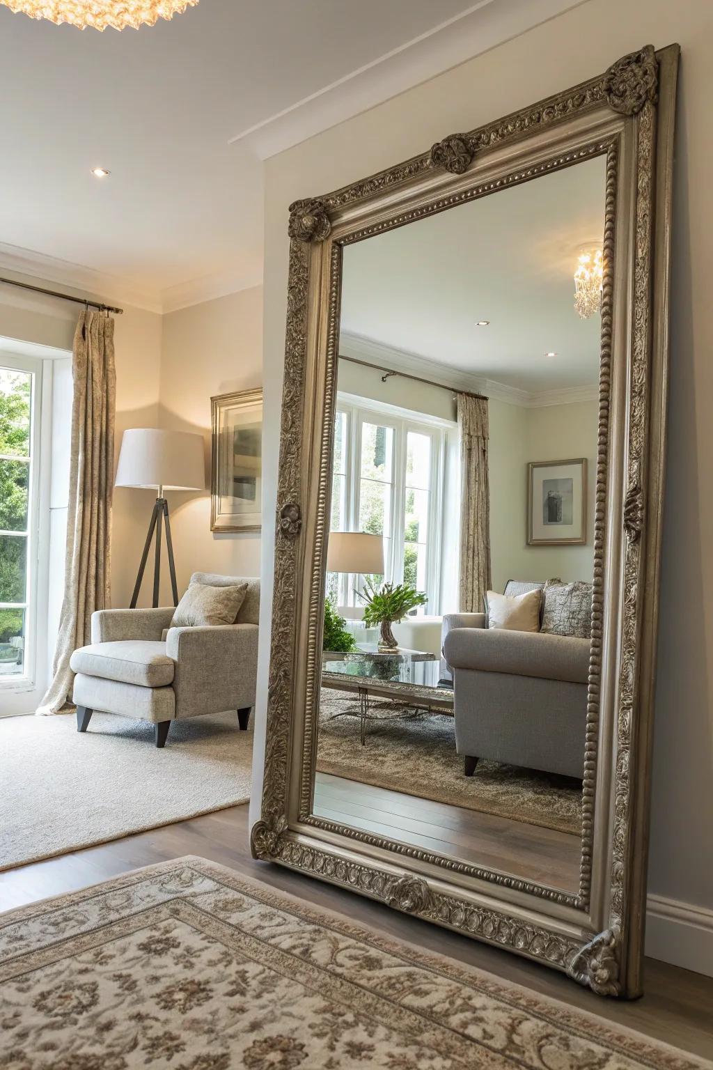 Mirrors amplify both light and aesthetic appeal.