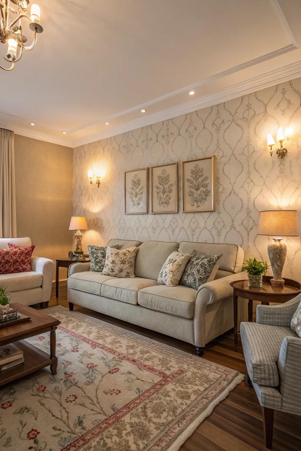 Achieve serenity with organic and subdued hues in your sitting room.