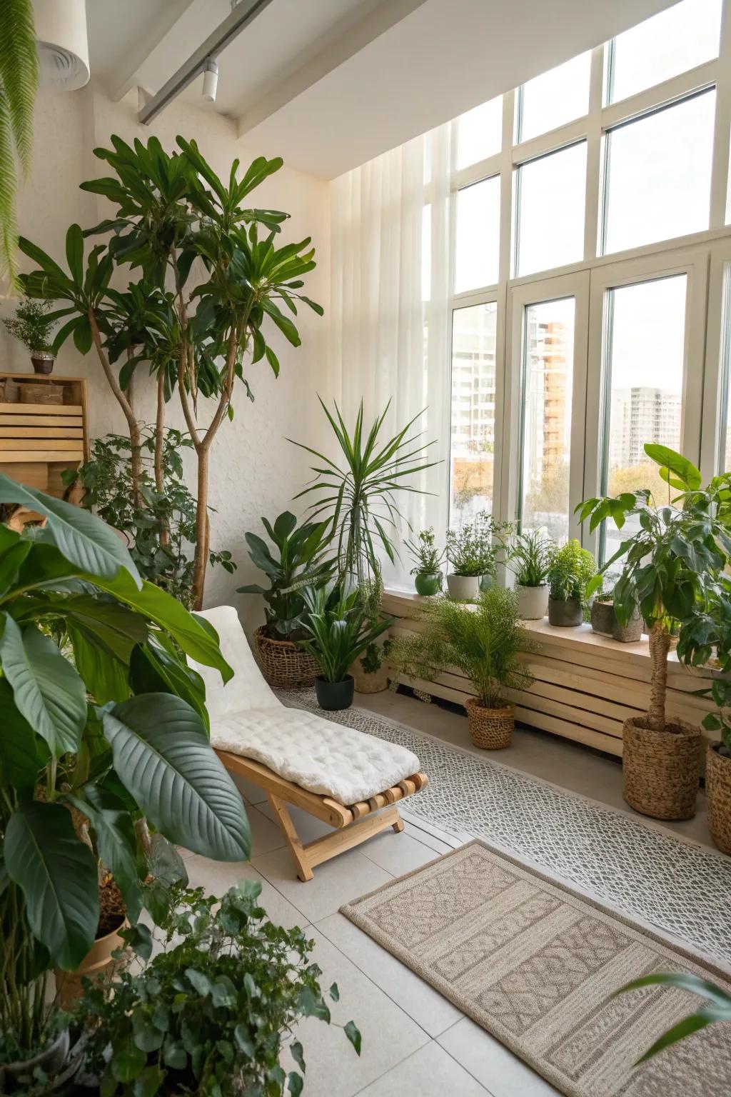 Verdant and serene: Introducing nature to your wellness space.