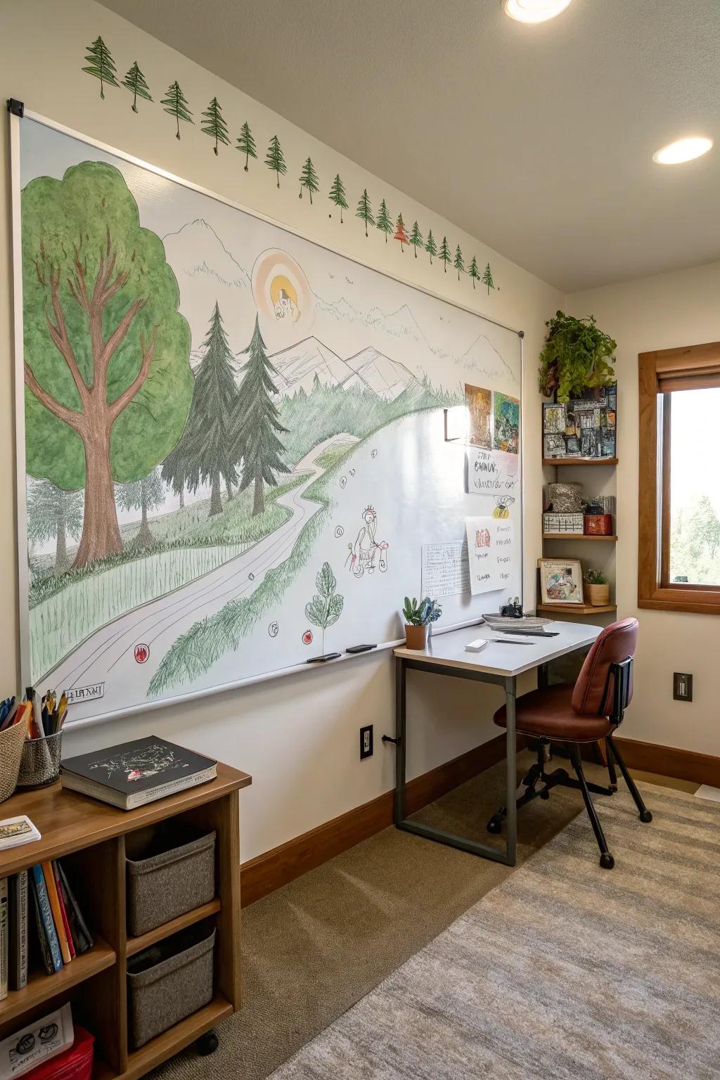Welcome the outdoors inside using soothing nature-inspired artwork.