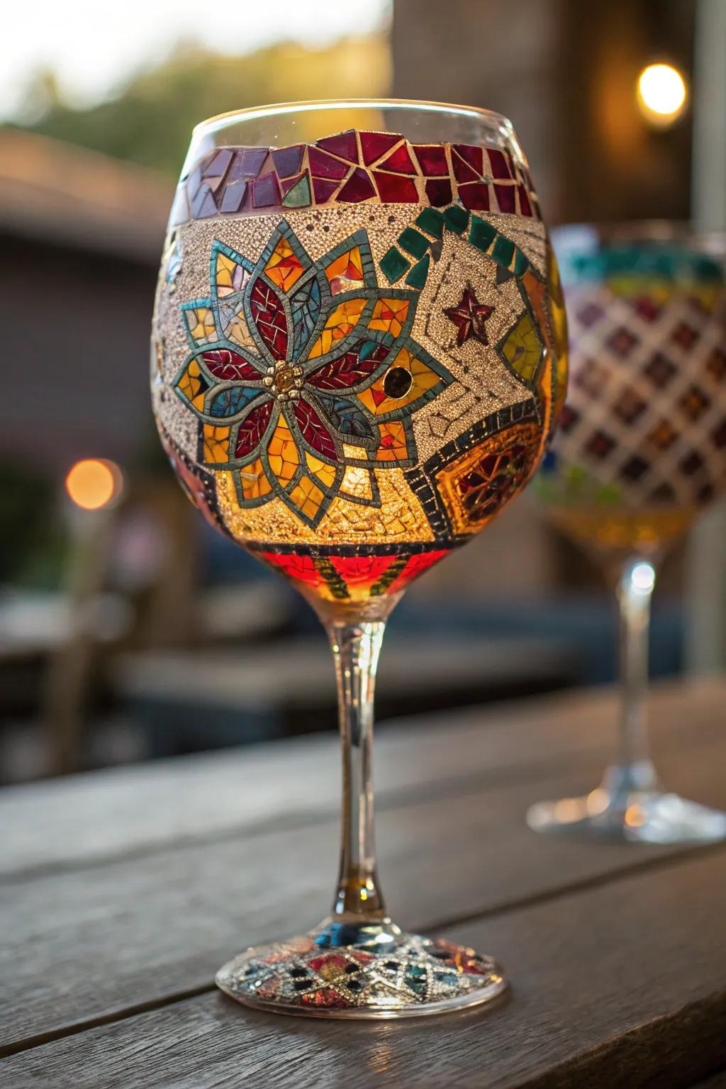 Geometric patterns introducing a modern sophistication to classic glassware.
