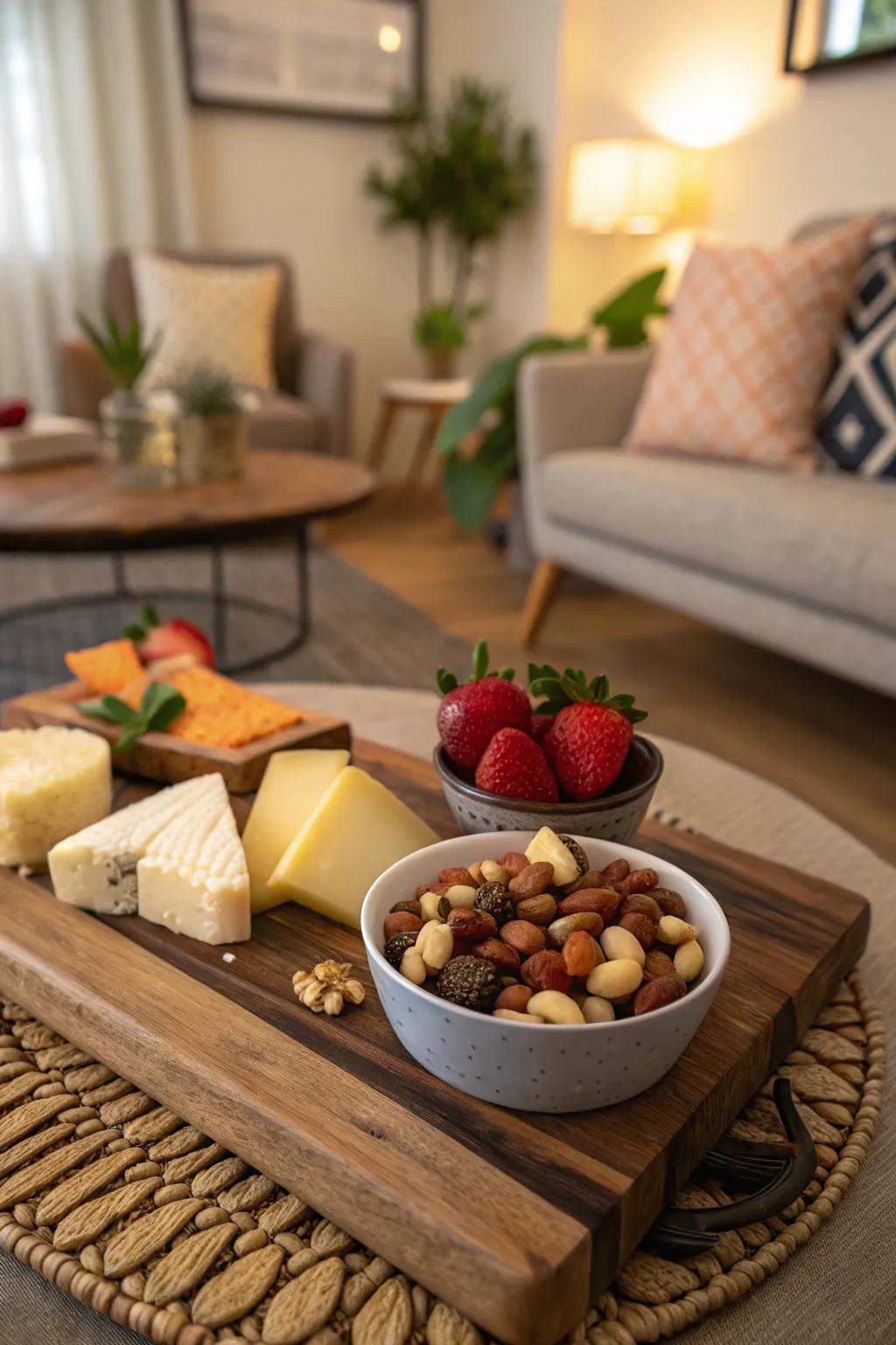 Nuts deliver a gratifying crispness to the wine board.