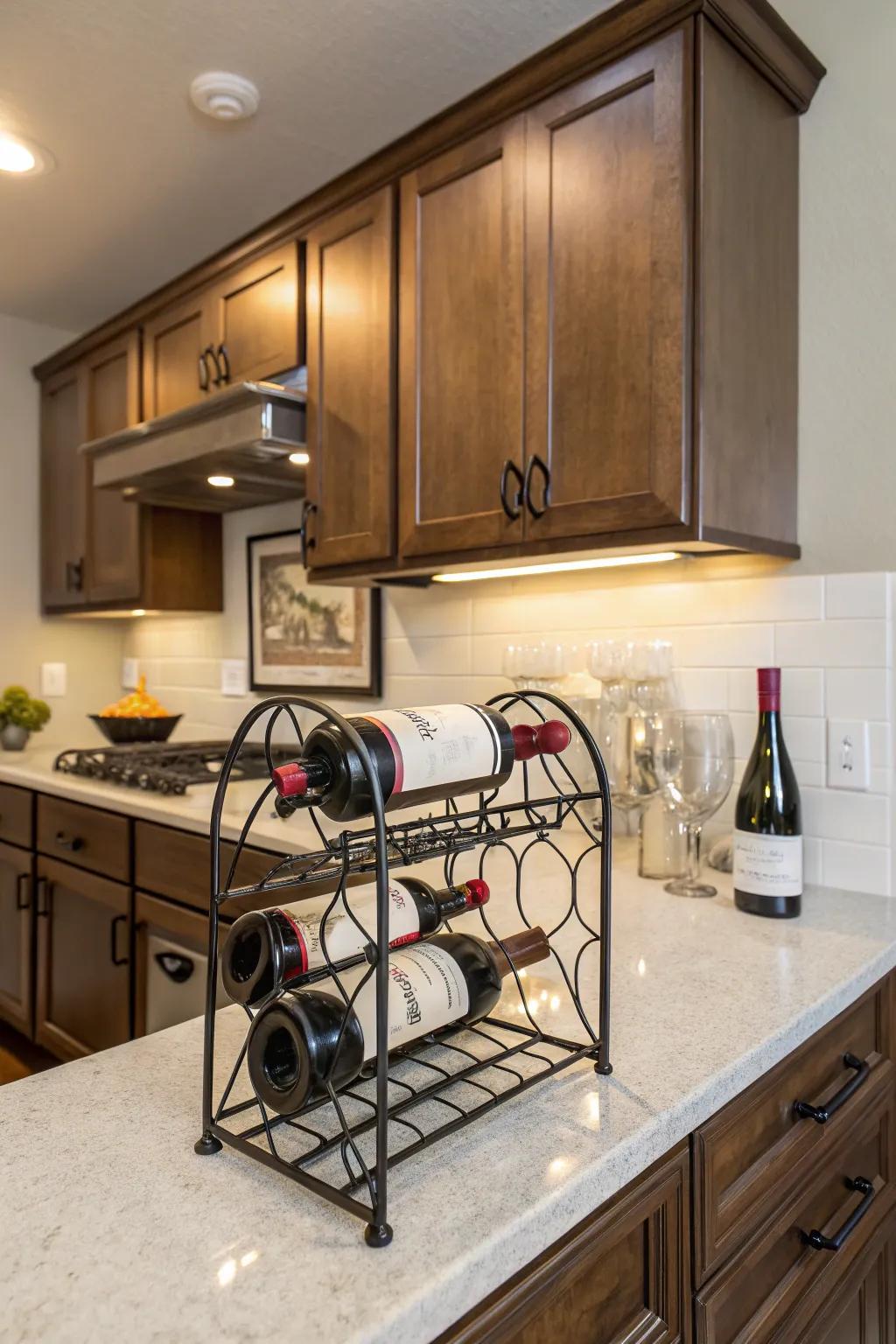 Countertop racks ensure your preferred wines are always conveniently accessible.