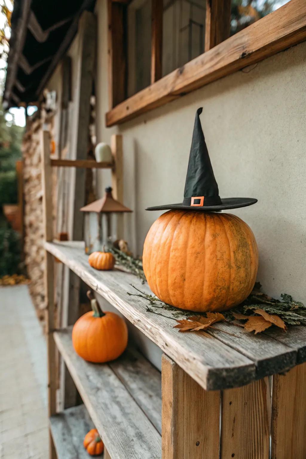 Gourd donned with an endearing diminutive enchantress topper.