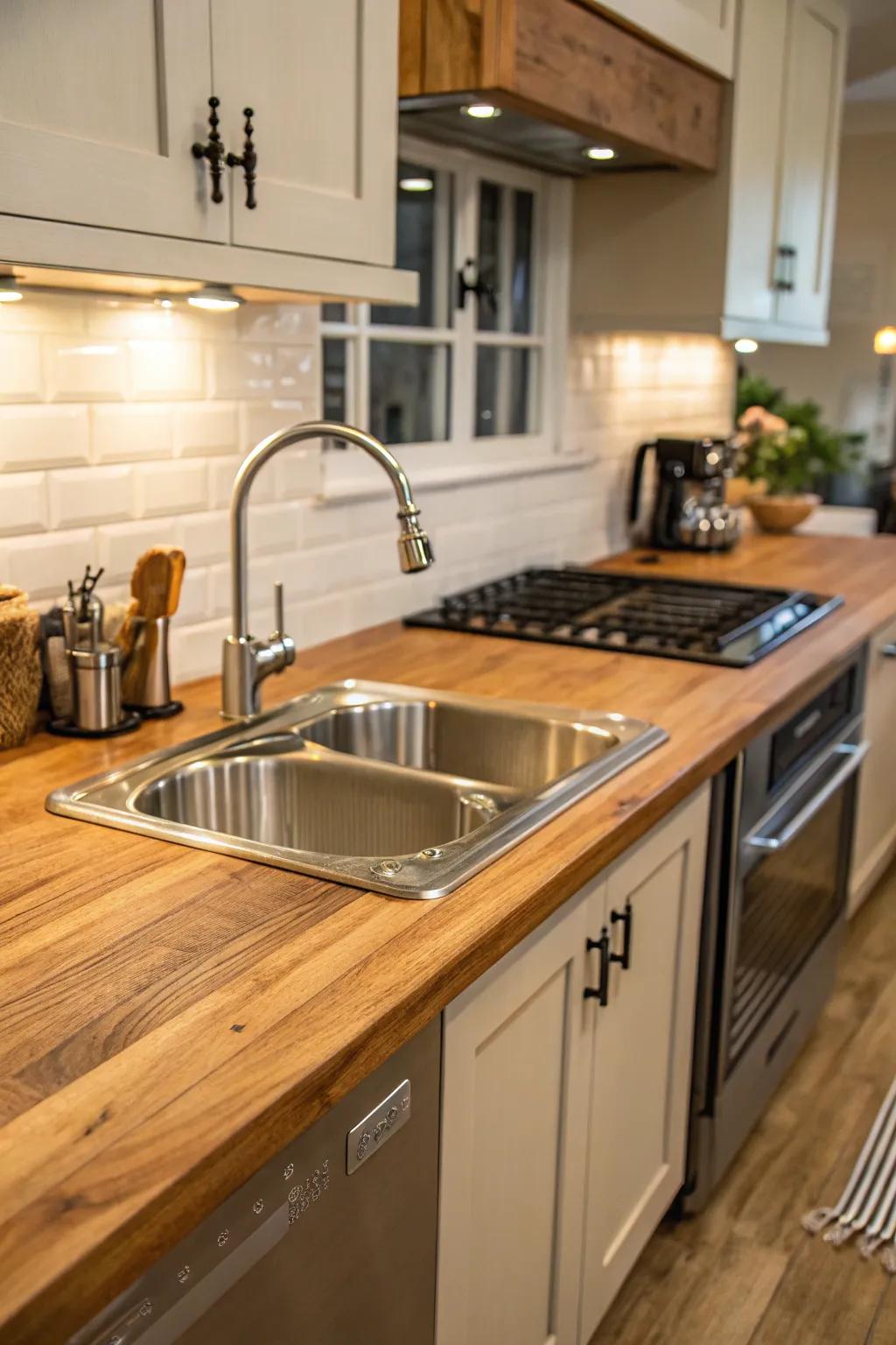 A harmonious fusion of wood and metal for a balanced kitchen aesthetic.