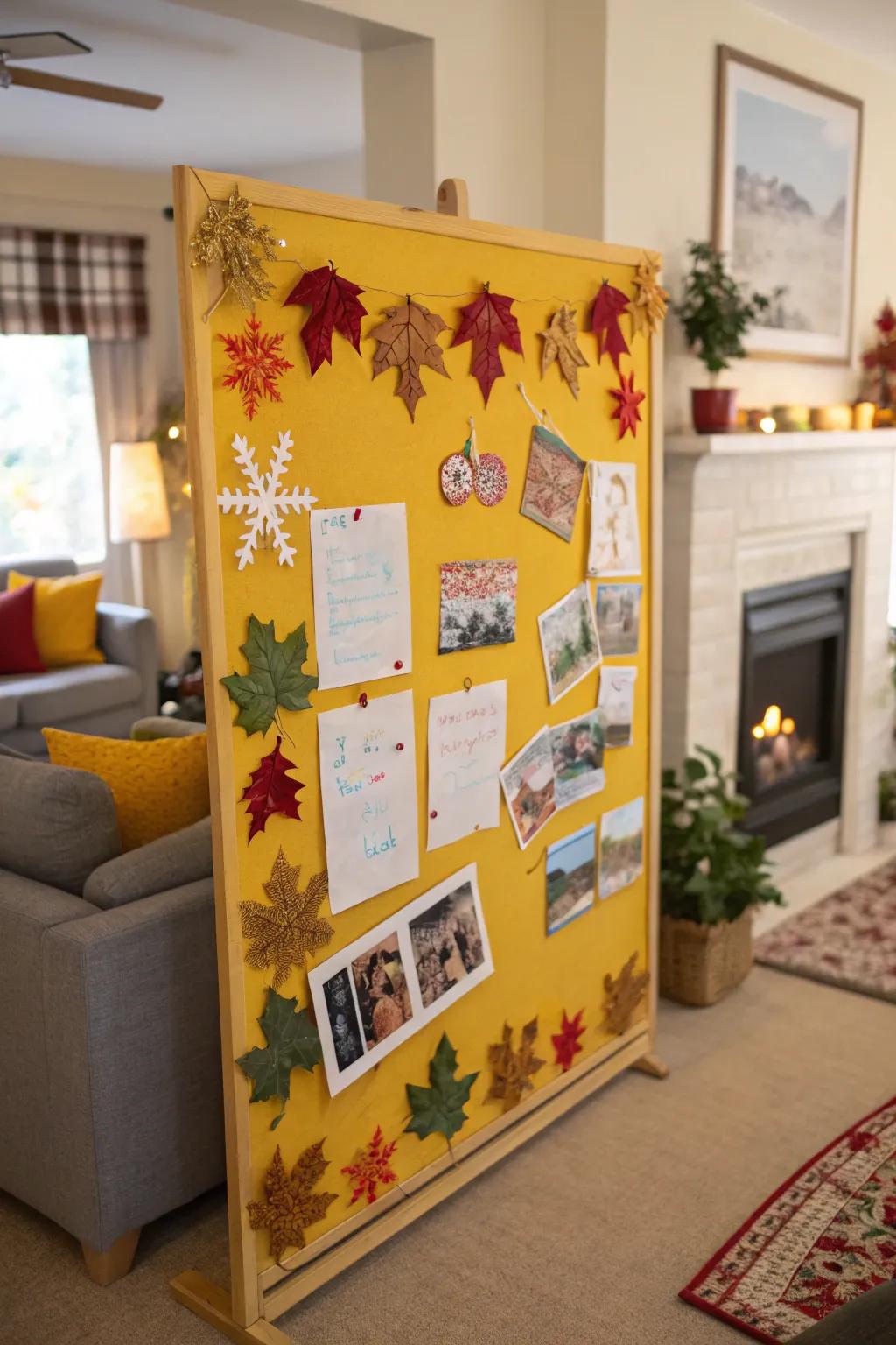 Your notice board is transformed by seasonal accents to reflect the shifting seasons.