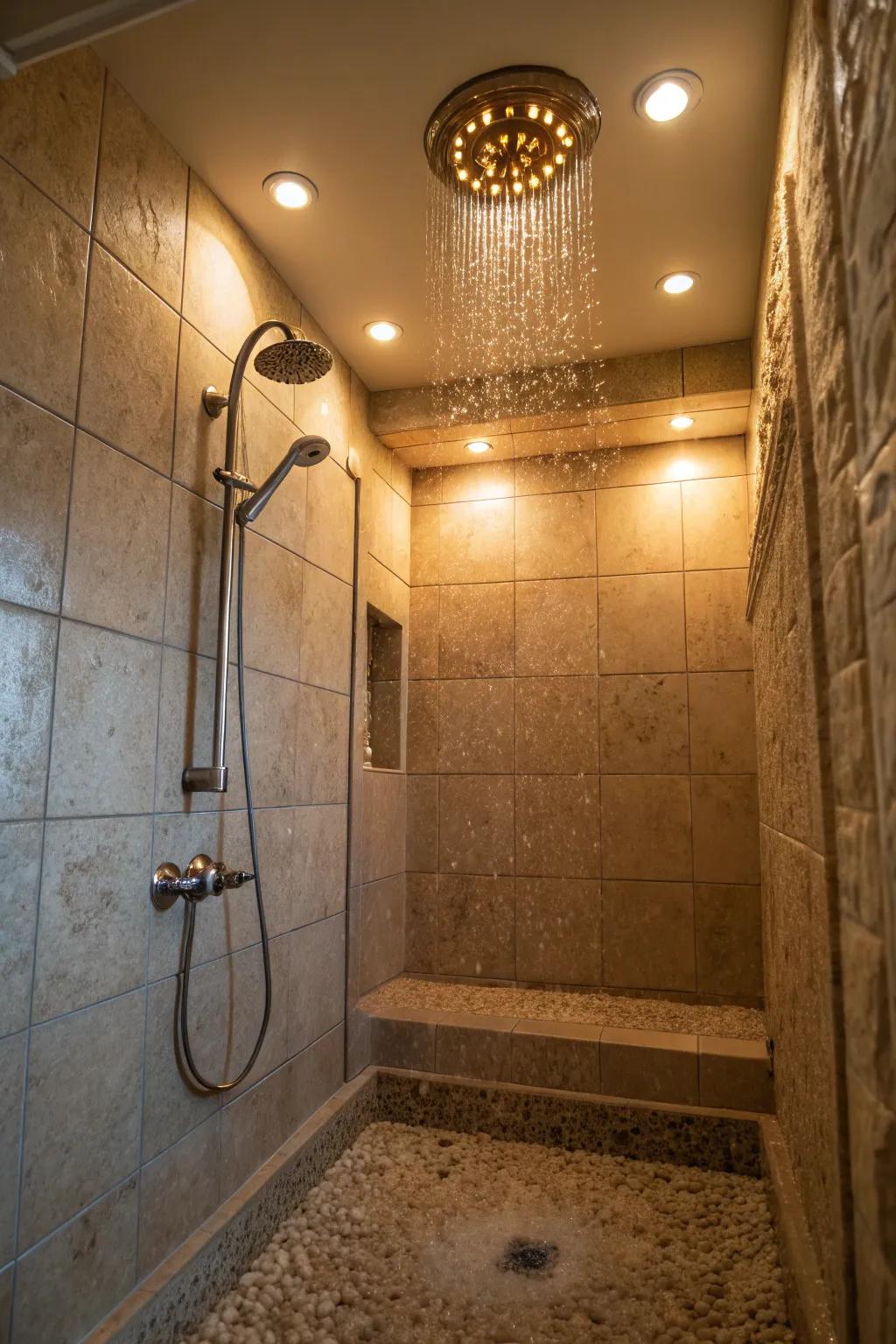 Recessed illumination lends warmth and vibrancy to confined spaces.