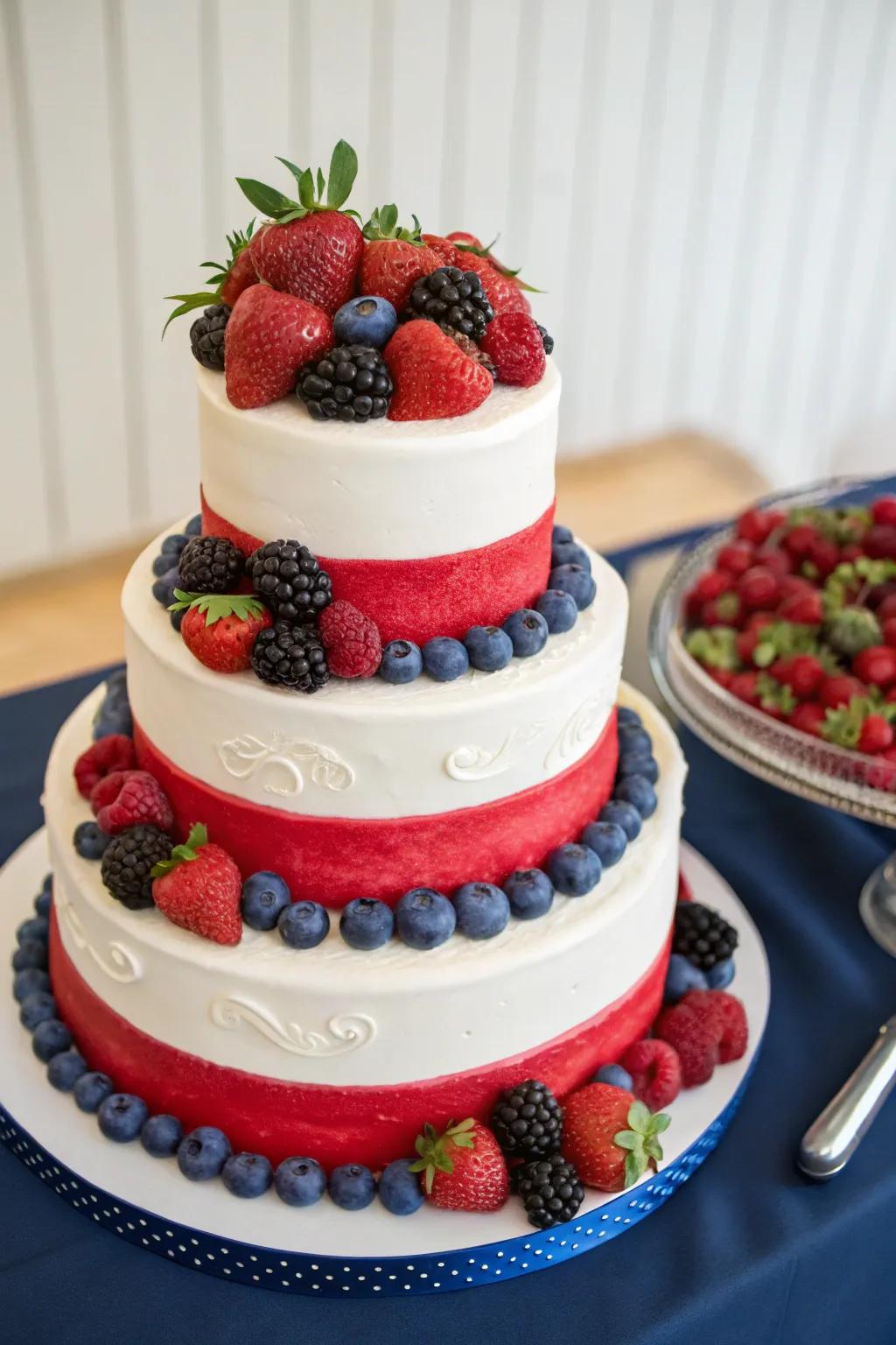 A patriotic wedding cake that tastes as divine as it appears.