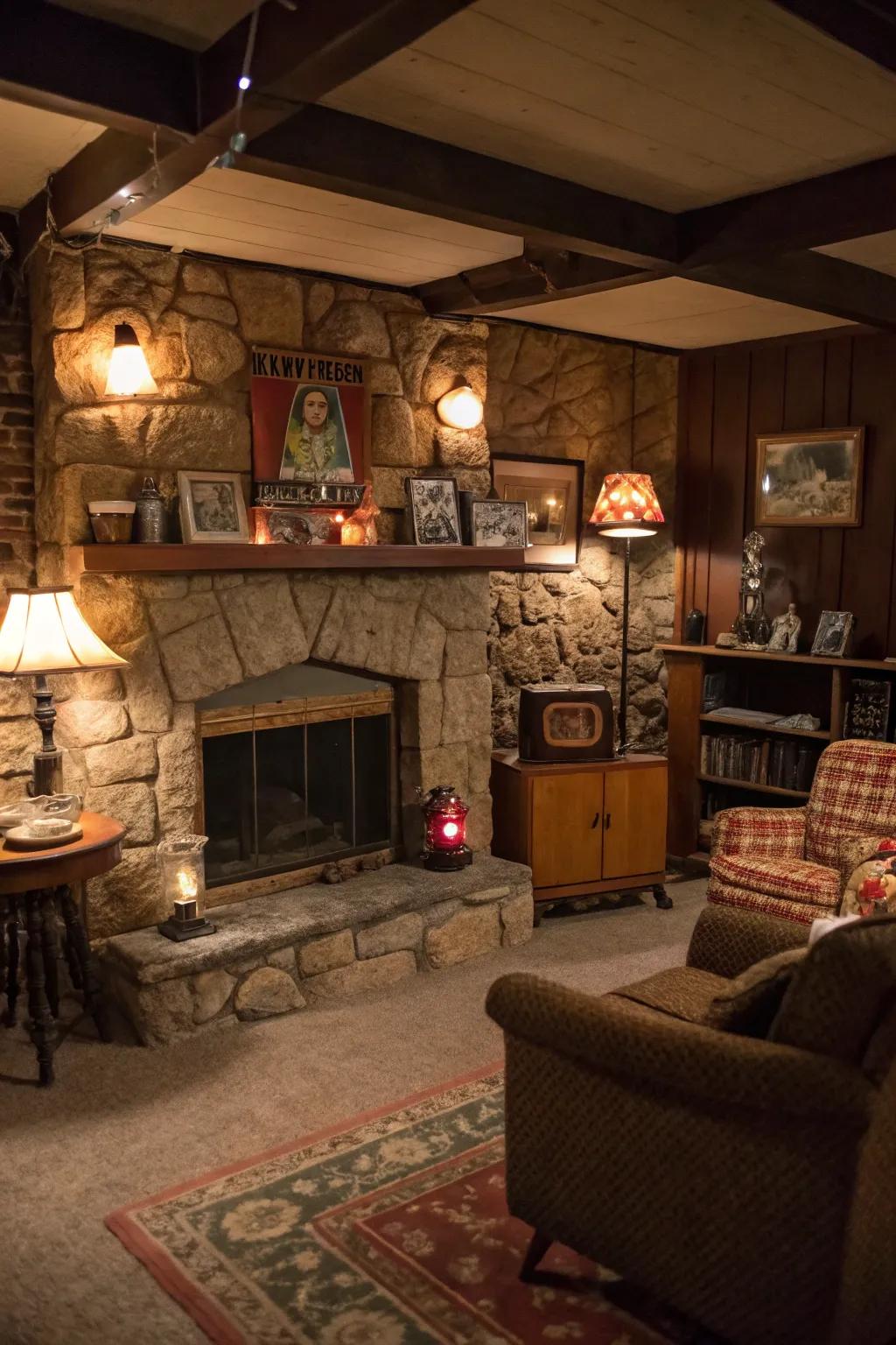 Rock accents contribute to the rustic appeal of the 70s.