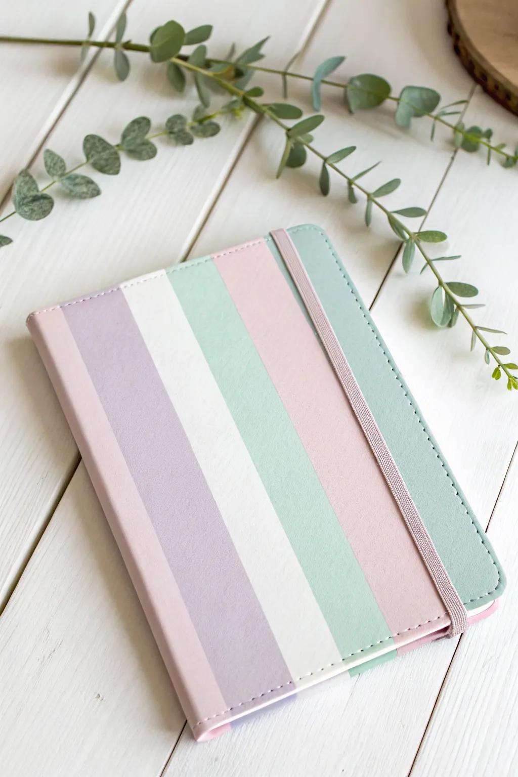 Embrace the equanimity engendered by pastel tints through the medium of this ethereal notebook cover, impeccably suited for the inclusion of a soupçon of minimalist refinement.