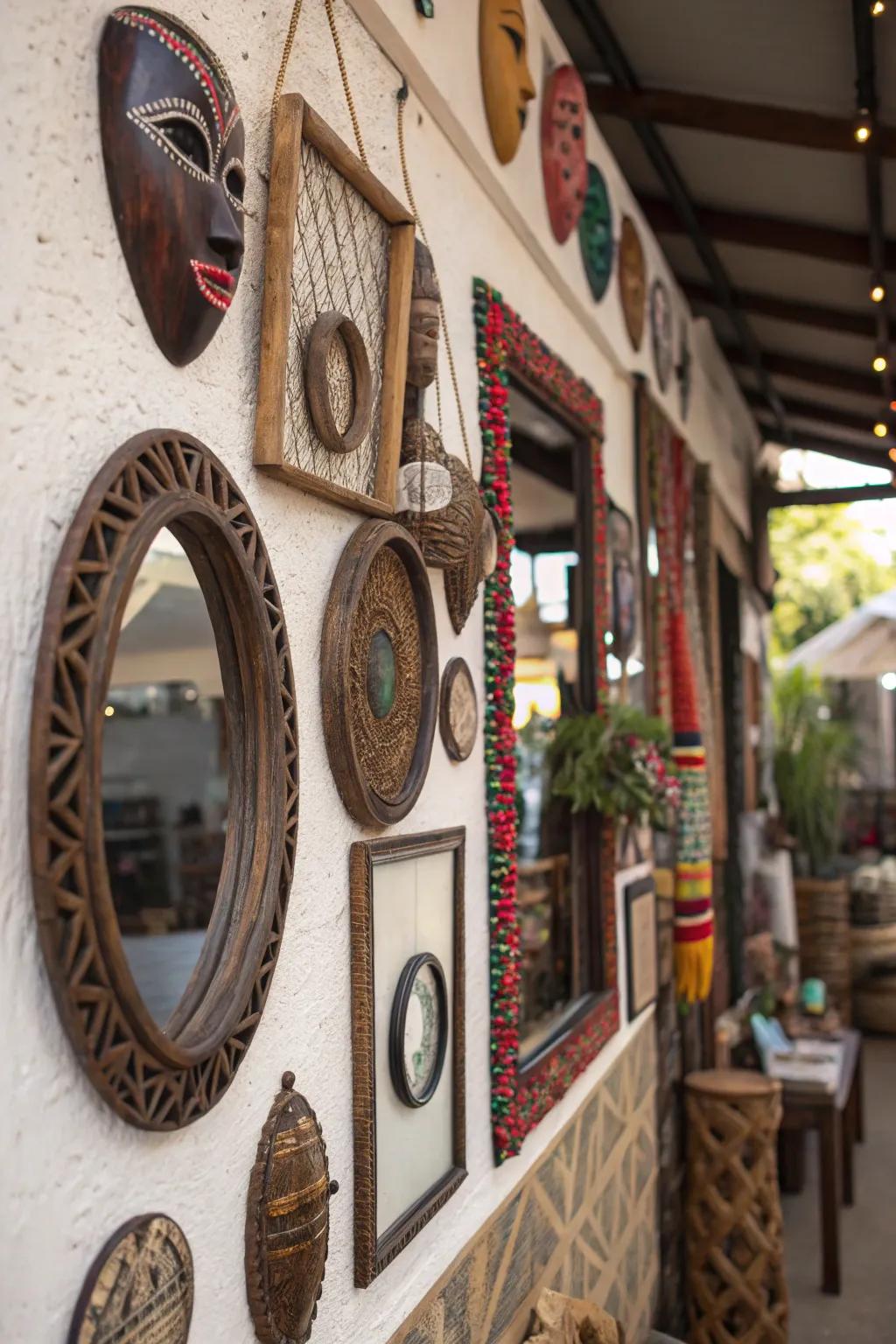 The combination of materials brings interest and complexity to walls.