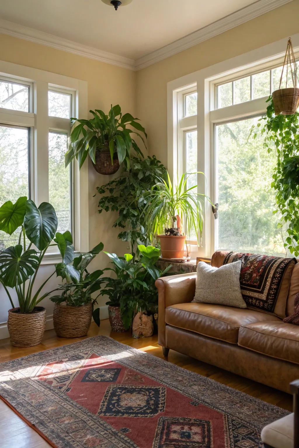 Houseplants breathe life into forgotten corners.