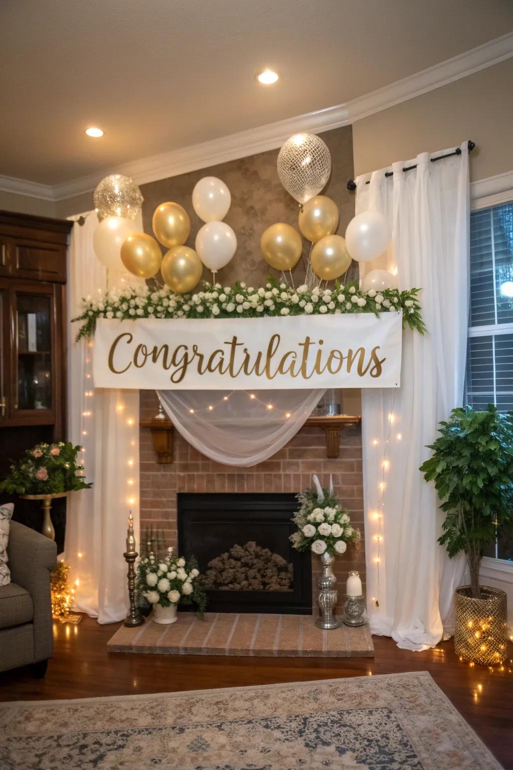Celebrate with a heartfelt announcement featured on your backdrop.