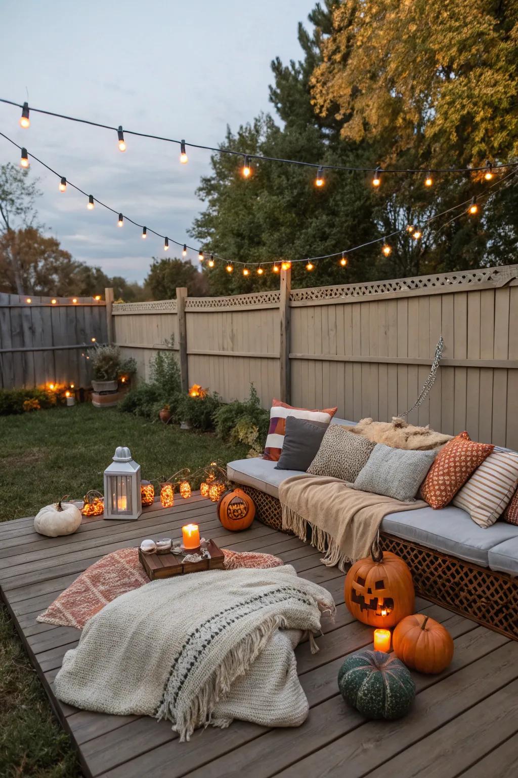 Establish captivating spaces for visitors to gather and delight in the Halloween spirit.