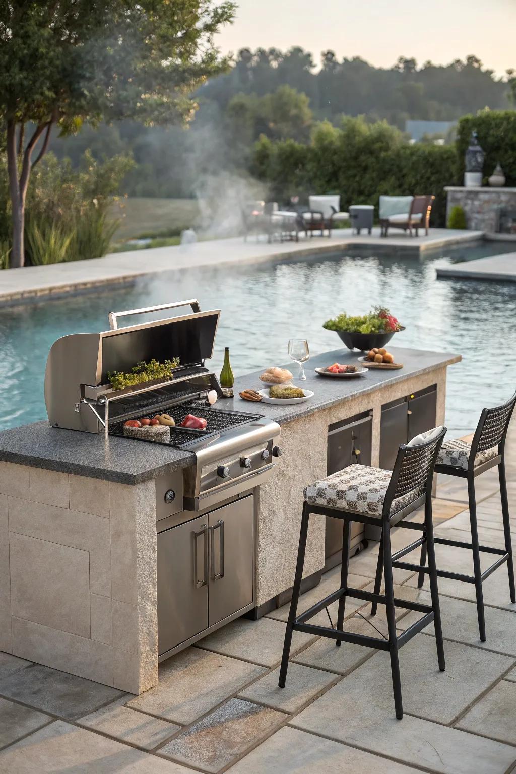 Improve your hosting with a fully equipped exterior culinary space.