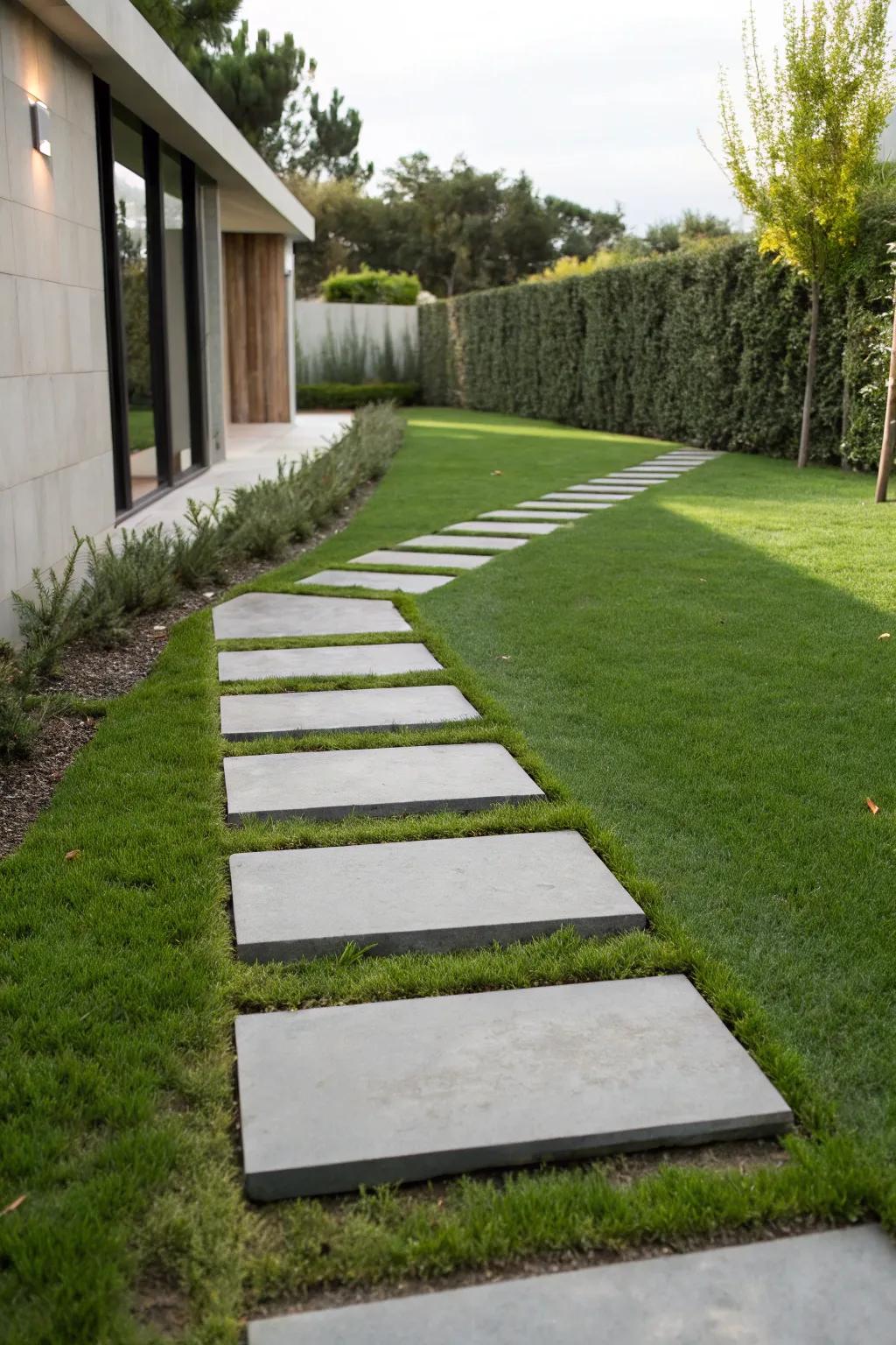 Minimalist stones for a neat and stylish garden design.