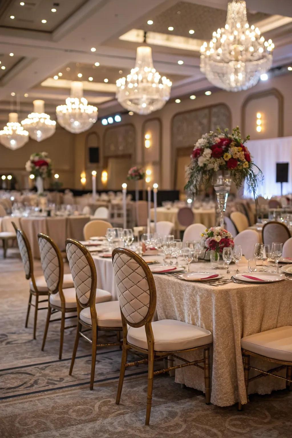 Chic seating layouts that complement the overarching decor.