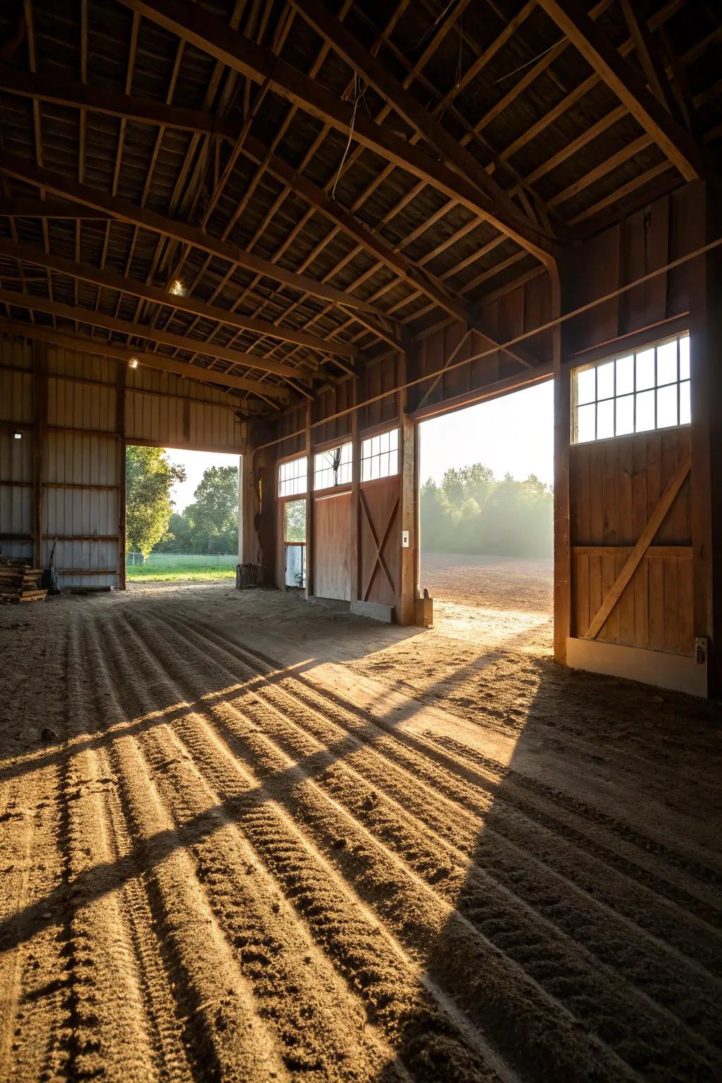 Dirt floors are a simple and natural option for barns.