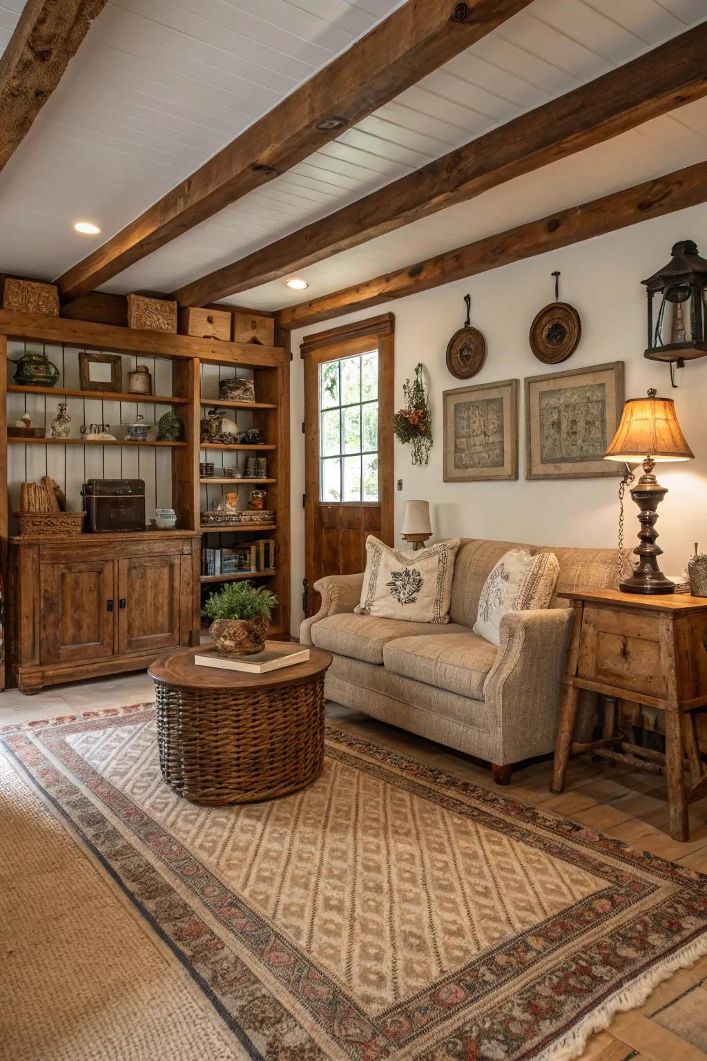 Country design infuses charm and background to the space