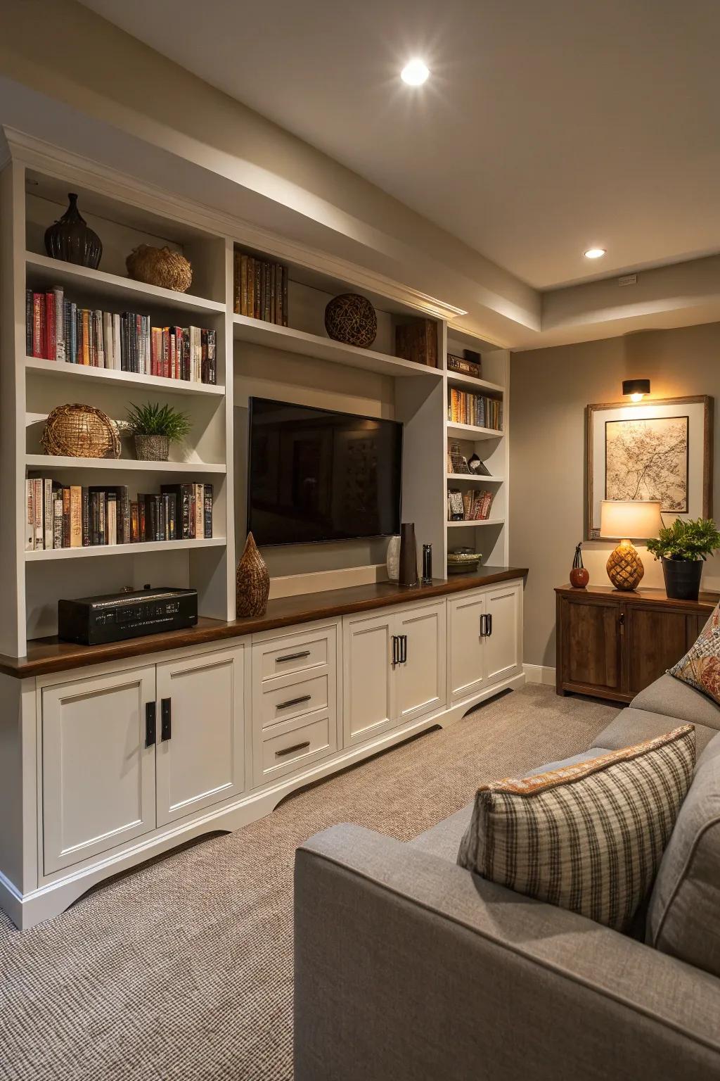 Intelligent storage options maintain an organized space.