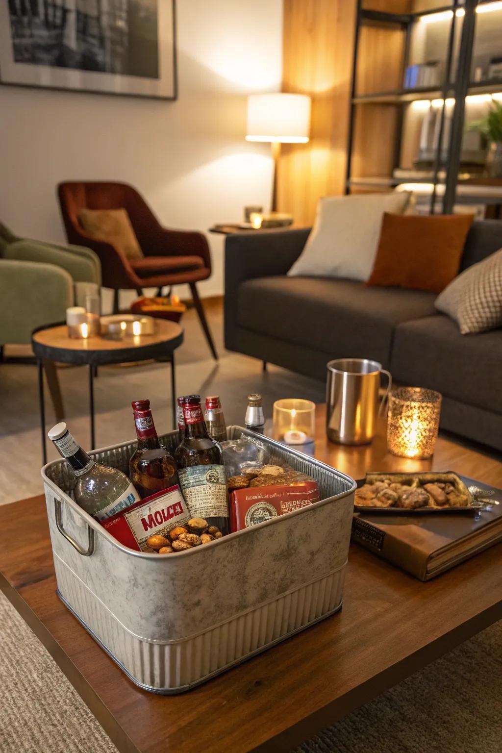 An antique canister injects a charming and reusable attribute to the parcel.